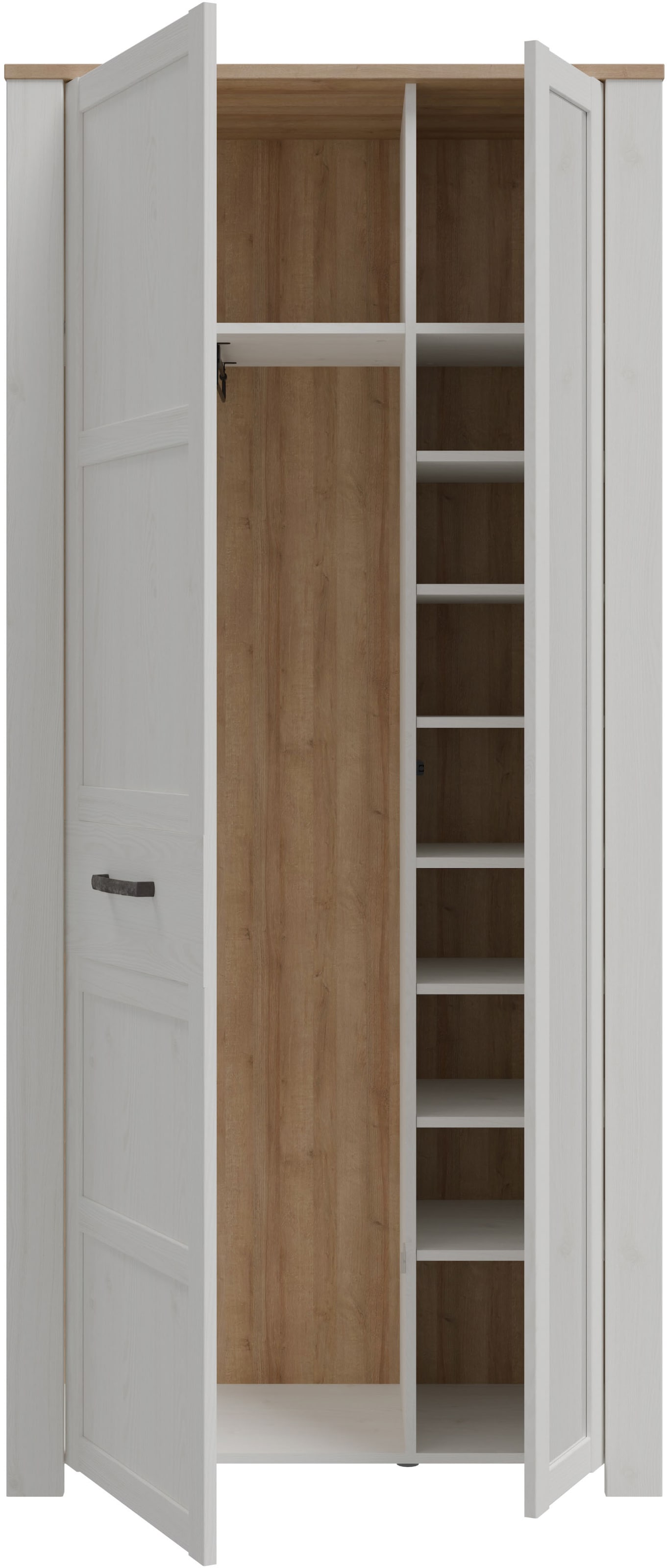 FORTE Garderobenschrank »Garderobenschrank, Höhe 205,4cm, Spiegel, Soft Close, Push to Open« B/H/T 94,4/205,4/42 cm