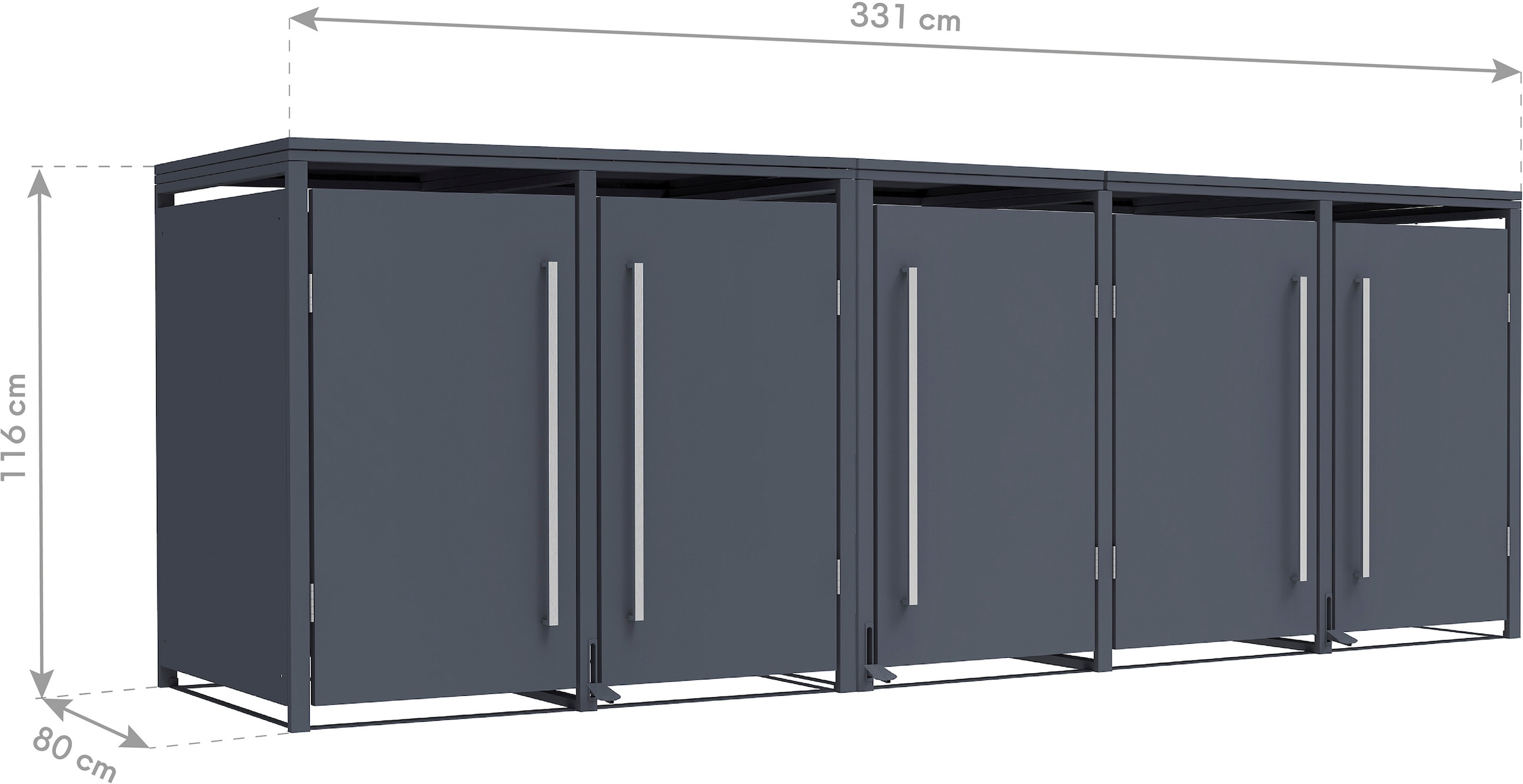 WESTMANN Kissenbox »Kunststoff-Gartenbox XXL Silva 570l, Anthrazit« 74x150x66cm, stabile und wetterfeste Konstruktion aus Kunststoff