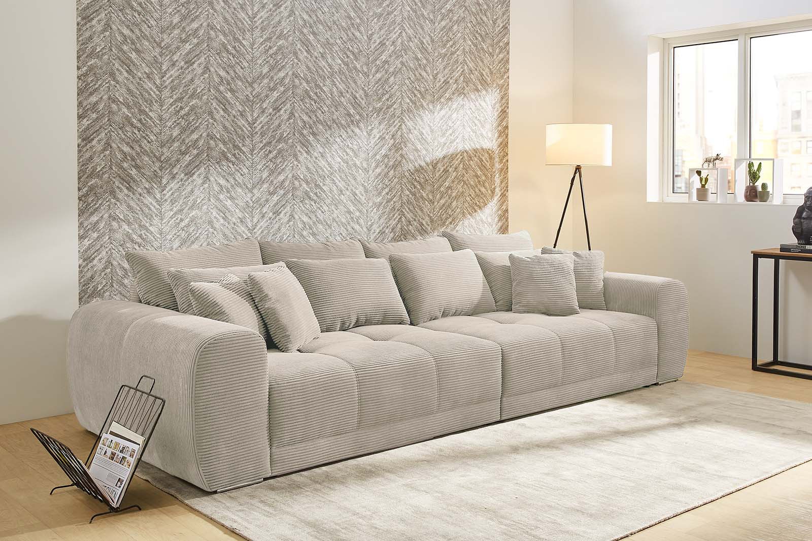 Jockenhöfer Gruppe Big-Sofa "Moldau, B. 306 cm, mit Federkernpolsterung, Liegefläche 120x240 cm" Mega-Sofa im XXL-Format, Federkern, 12 Kissen