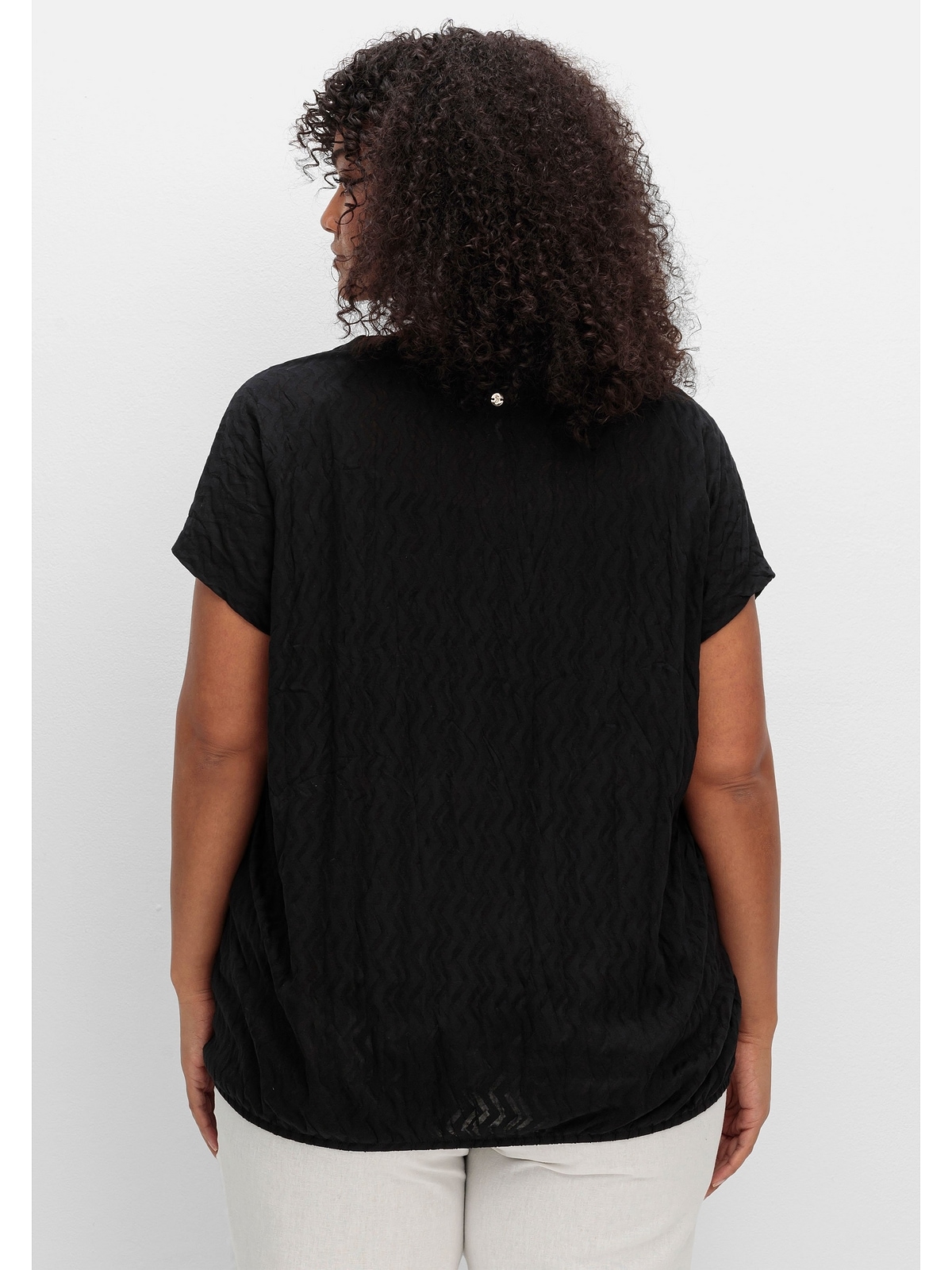 Sheego T-Shirt »Große Größen«, mit transparentem Ausbrennermuster