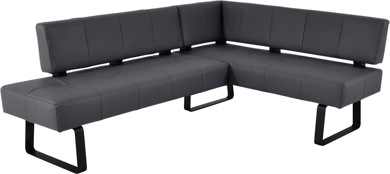Eckbank K+W KOMFORT & WOHNEN "Spider II", schwarz (schwarz 81, schwarz), B:227cm H:88cm T:165cm, Sitzbänke, Eckbank, Sitzsteppung, bequem durch Sandwichbauweise, 2 Stellmaße 3