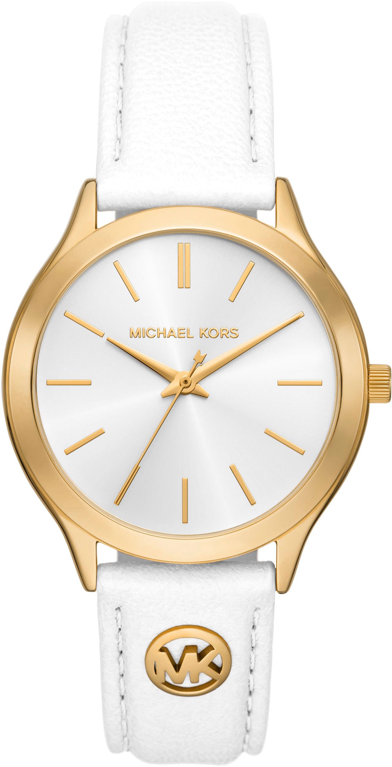 MICHAEL KORS Quarzuhr »SLIM RUNWAY«, Armbanduhr, Damenuhr, Lederarmband, analog