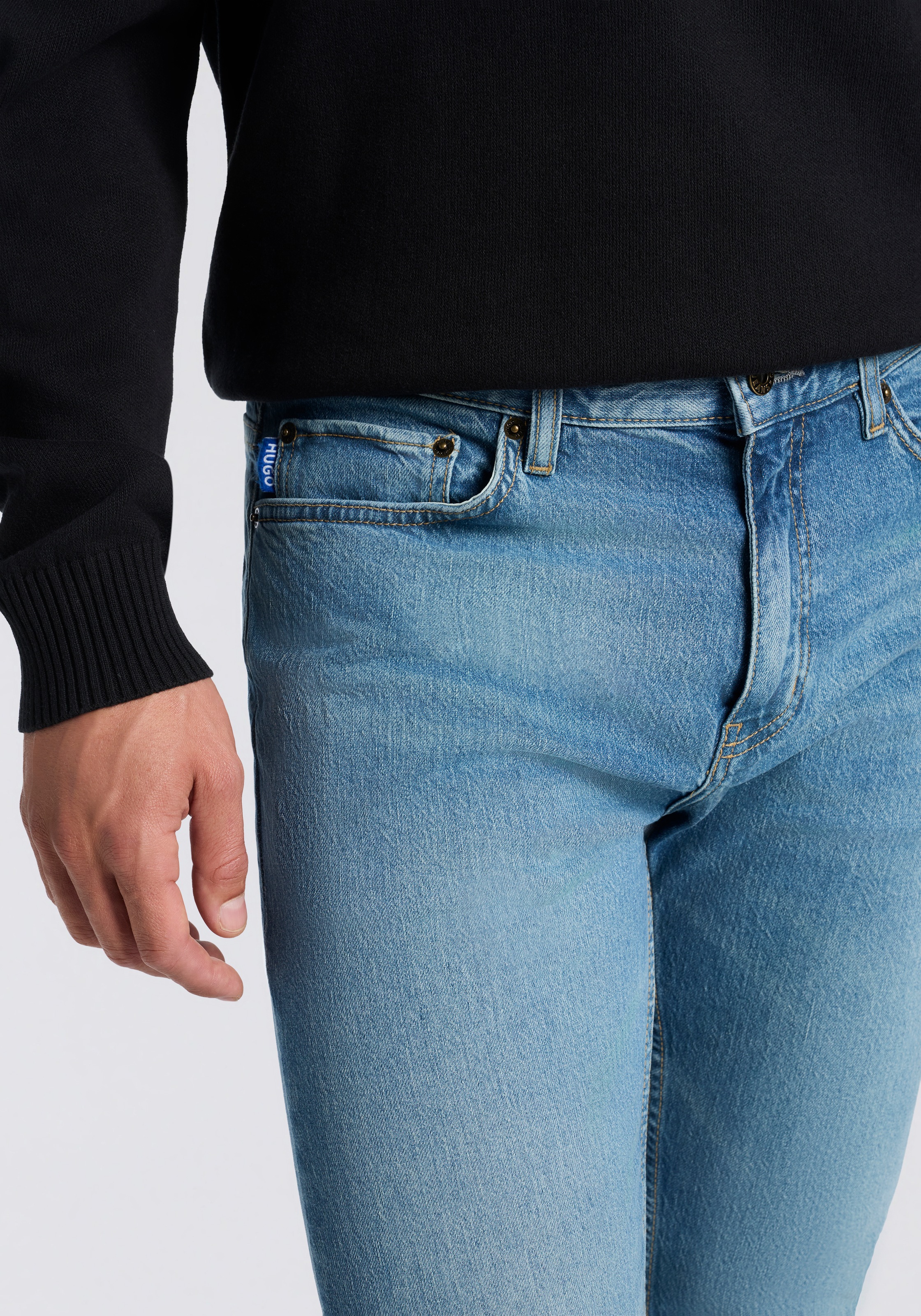 Thumbnail - HUGO Blue Slim-fit-Jeans "Ash" mit Stone-washed-Finish