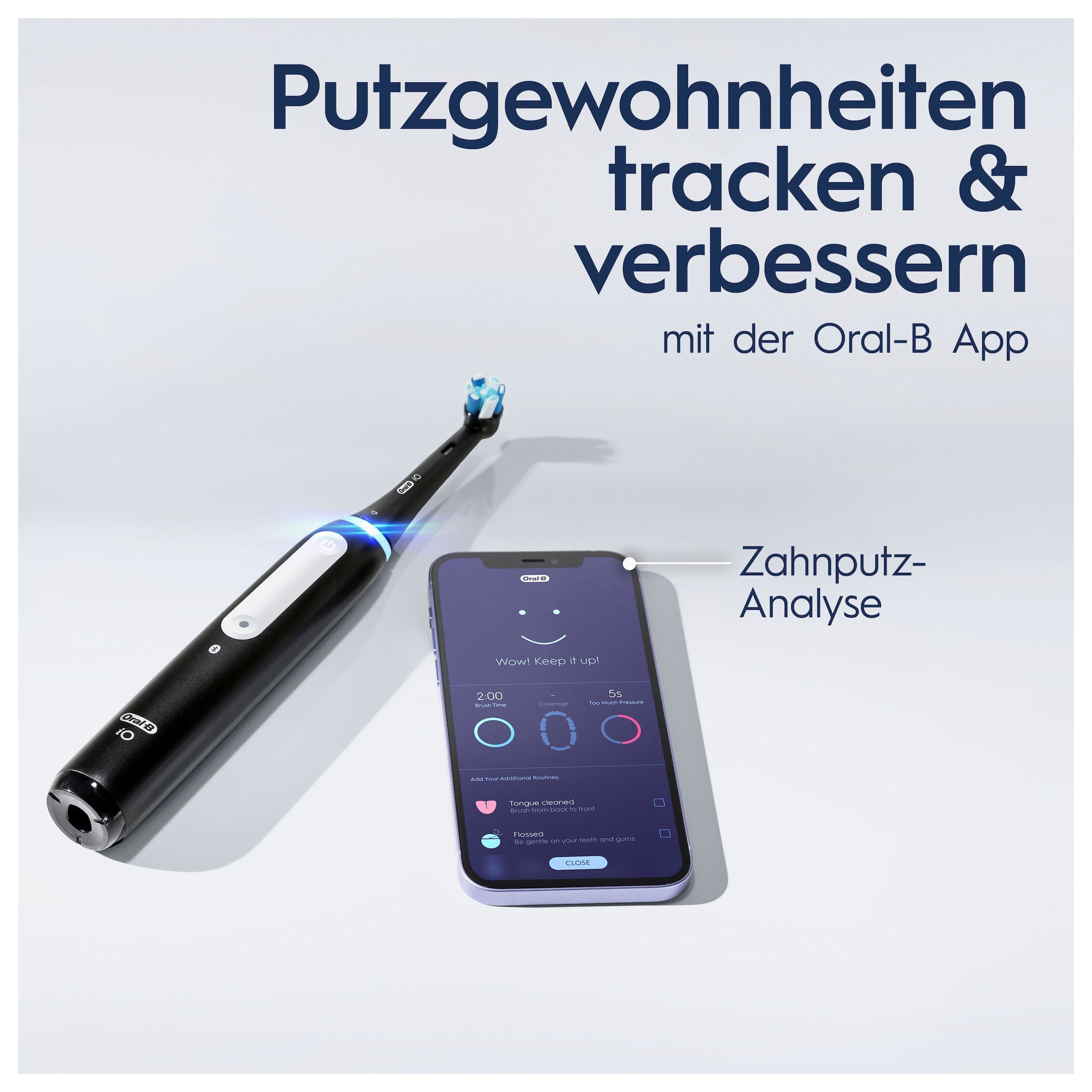 Oral-B Elektrische Zahnbürste »iO 4 Duopack«, 2 St. Aufsteckbürsten, mit Magnet-Technologie, 4 Putzmodi, Reiseetui