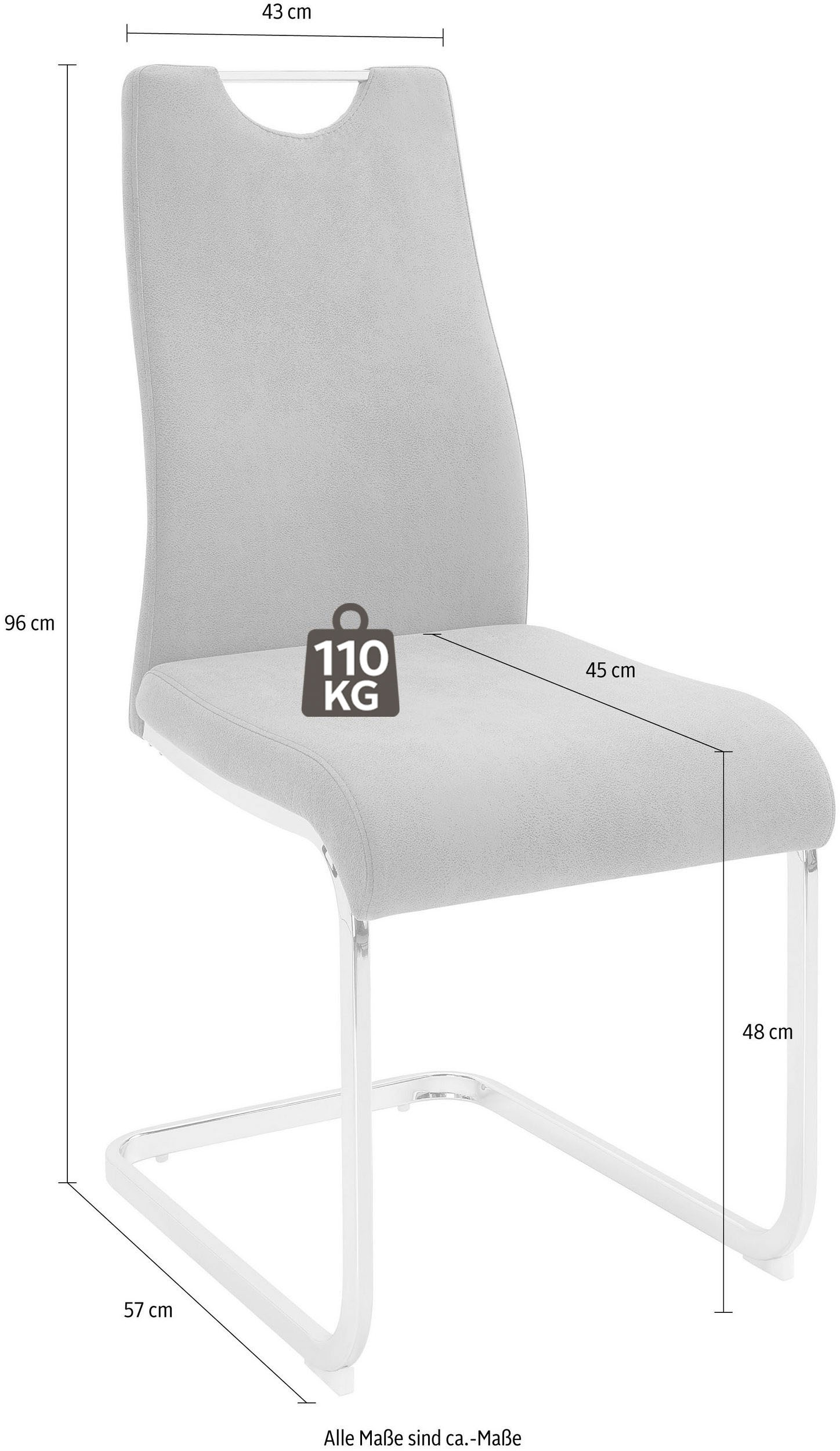 Home affaire Esszimmerstuhl »Milano« (Set) 2 Stk.Bezug in Microfaser oder Cord, Freischwinger, als 2er oder 4er Set erhältlich