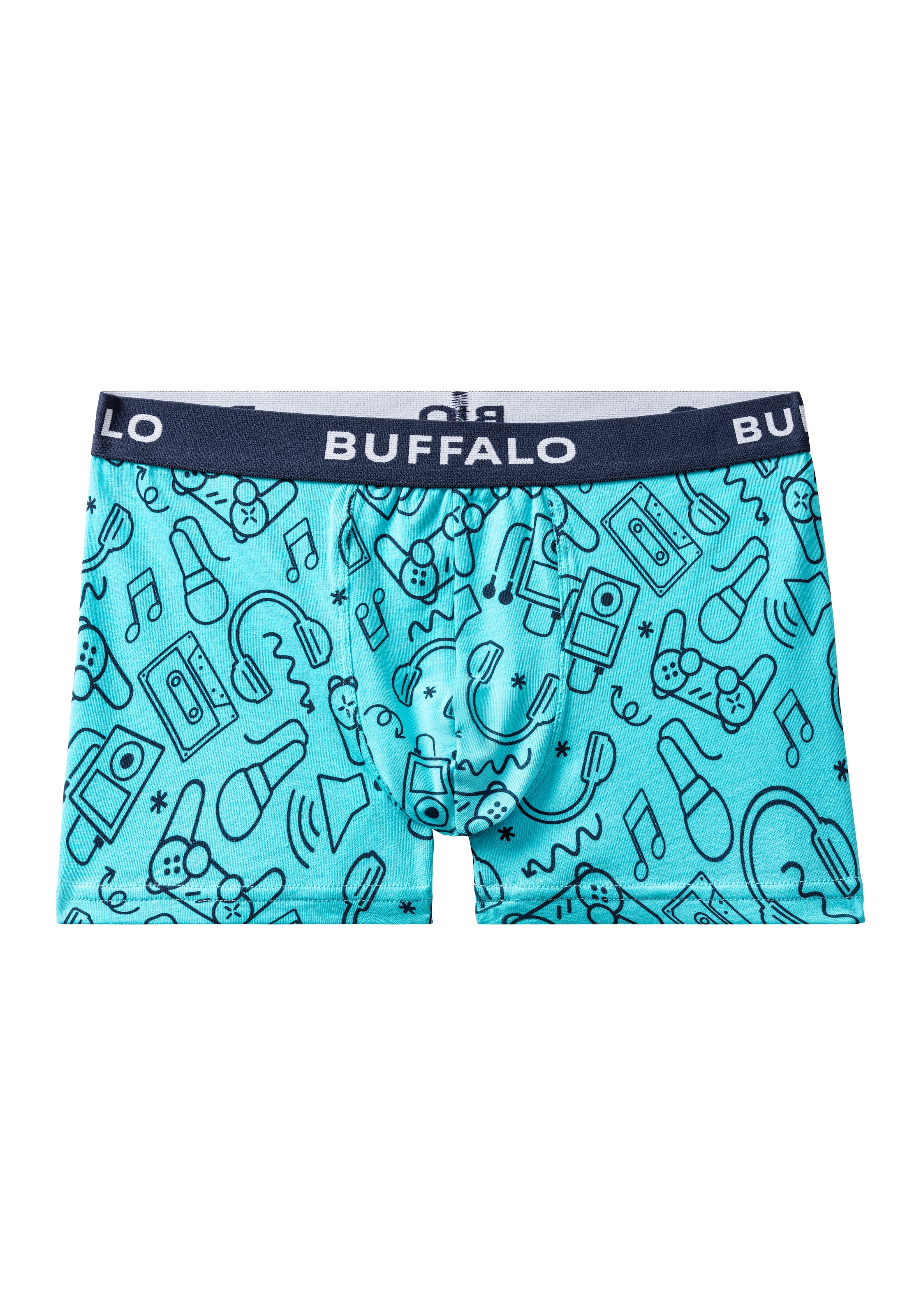 Buffalo Boxer »Boxershorts für Jungen«, (Packung, 4 St.), mit witzigen Icons bedruckt