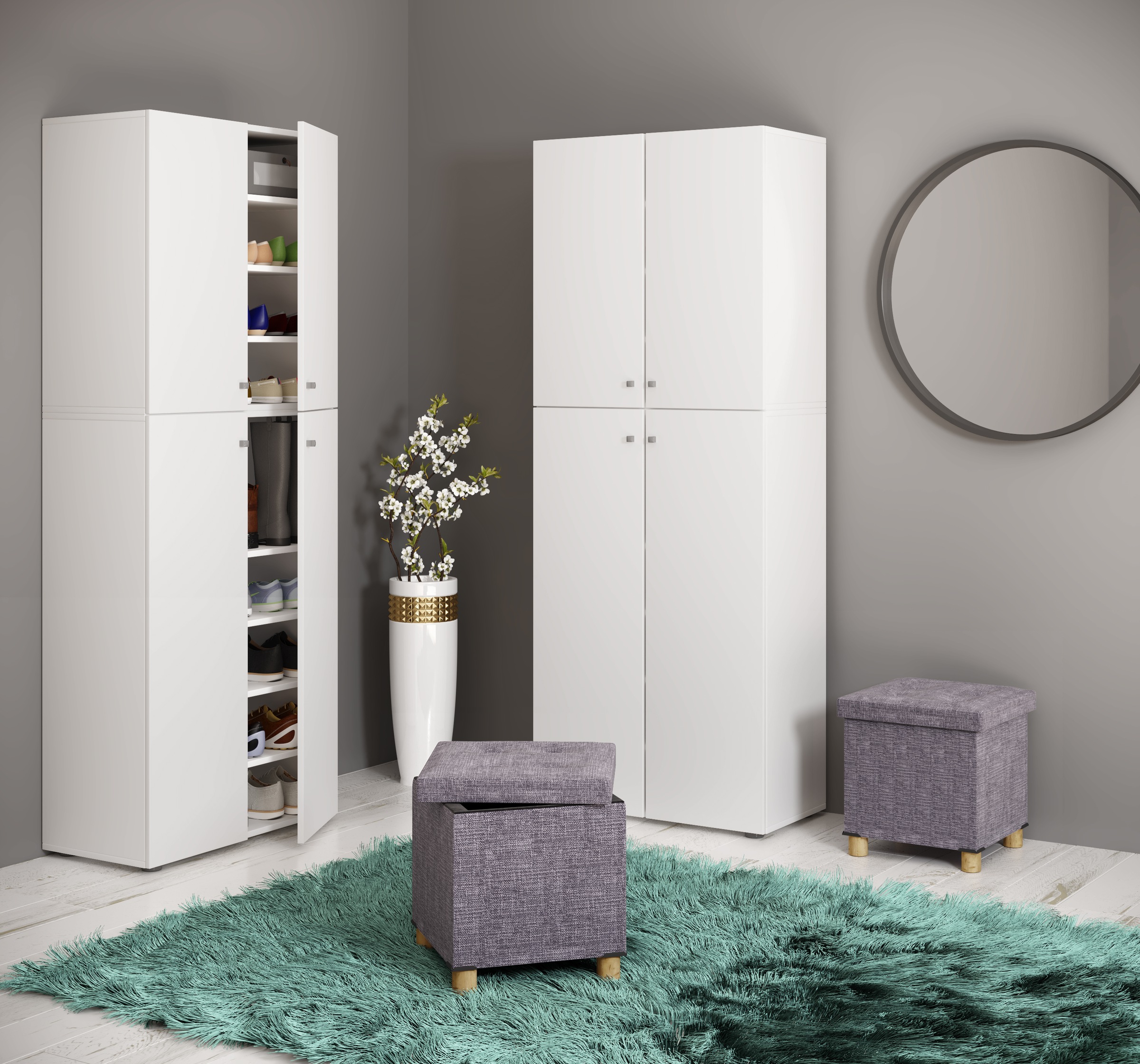 Thumbnail - VCM Sitztruhe "Stoff Sitztruhe Sitzbank Truhe Sitzhocker Sizos M" 1 Stk. tlg.