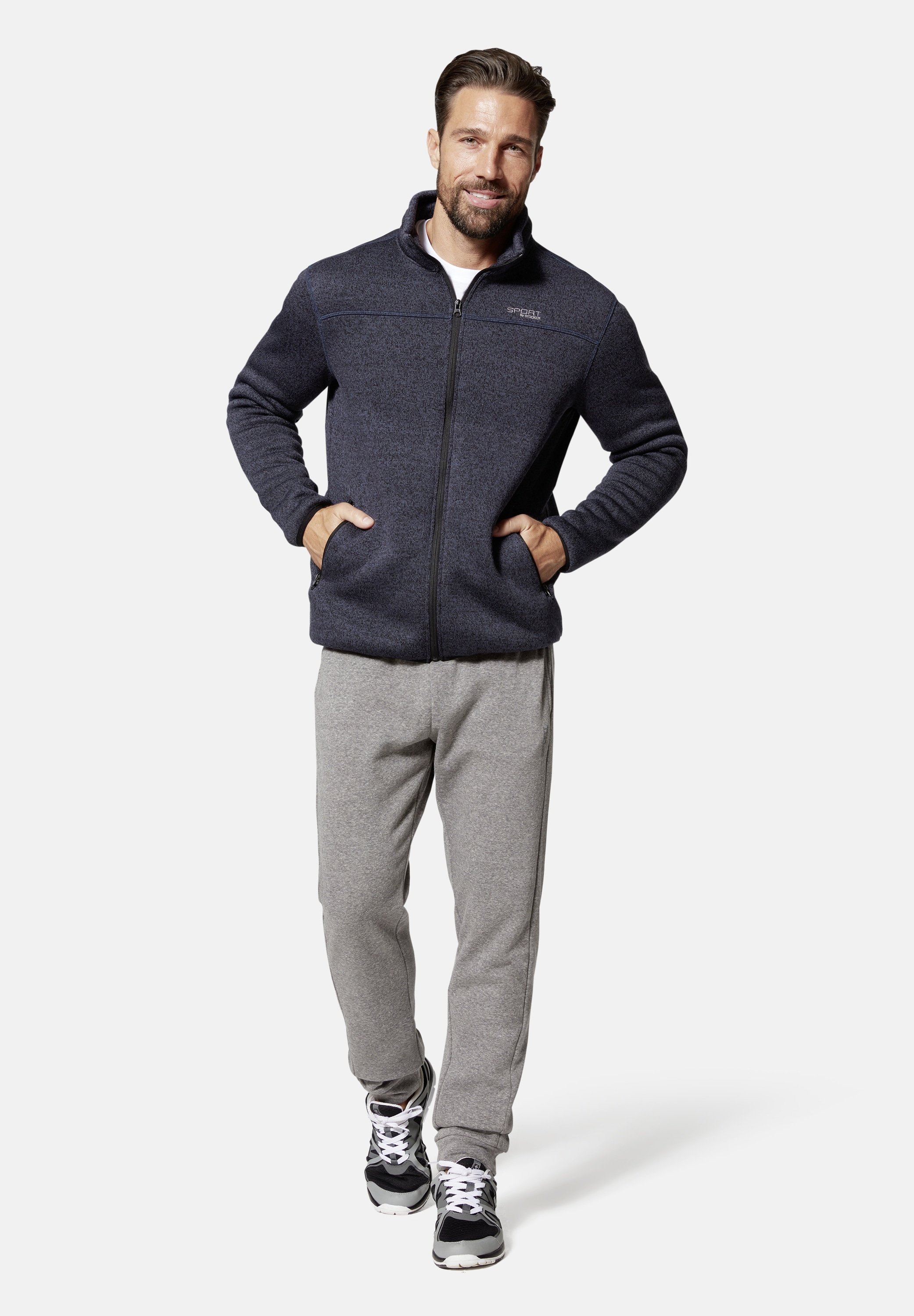 HERO by John Medoox Sweatjacke »Sherpajacke Hero by John Medoox Trend«, Sherpa fleece Straight Fit Casual Sherpa für Herren