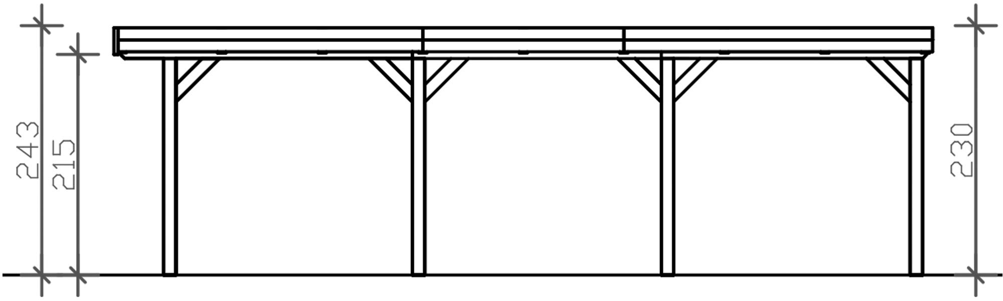 Skanholz Einzelcarport »Grunewald«, 289 cm, Anthrazit
