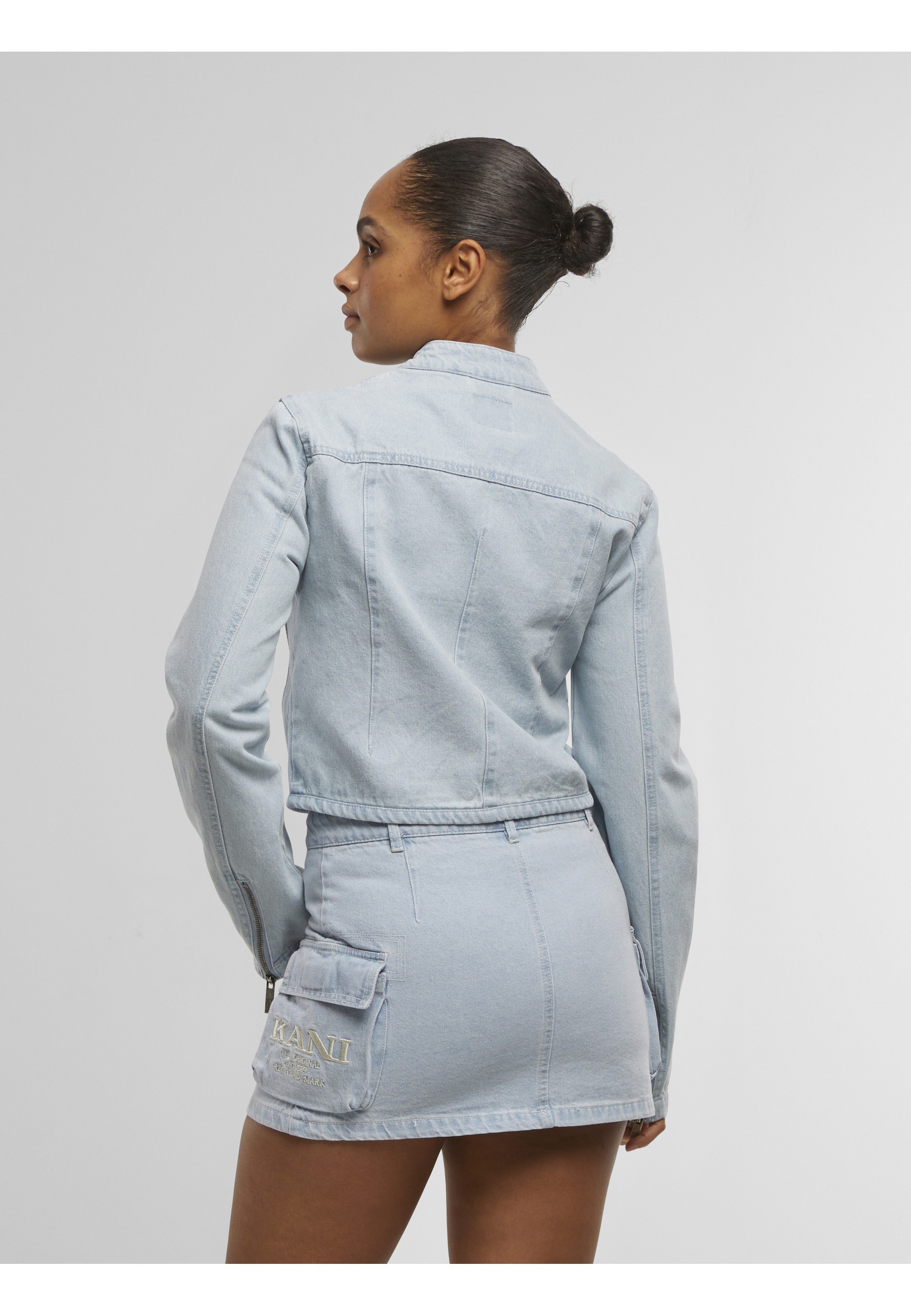 Karl Kani Allwetterjacke »Karl Kani Retro TM Denim Biker Jacket« 1 Stk. tlg. ohne Kapuze