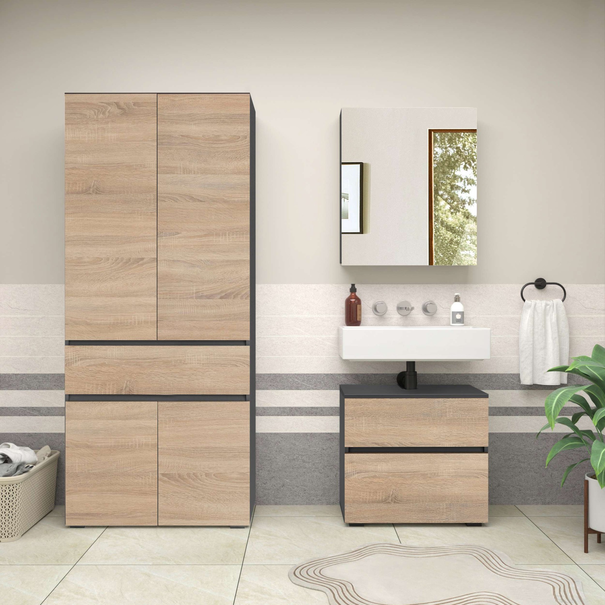 Home affaire Badmöbel-Set "Wisla" Set, 2 Stk. tlg. günstig online kaufen