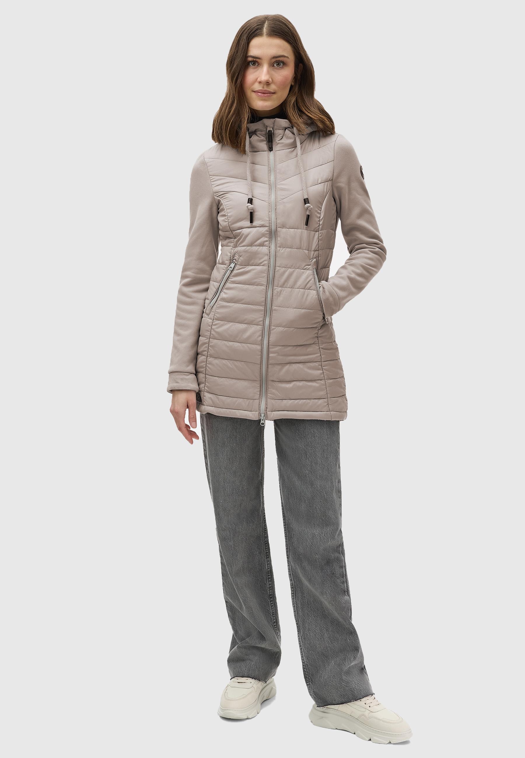Ragwear Steppmantel »Lucinda Long«, Mantel aus modernem Materialmix mit Kapuze