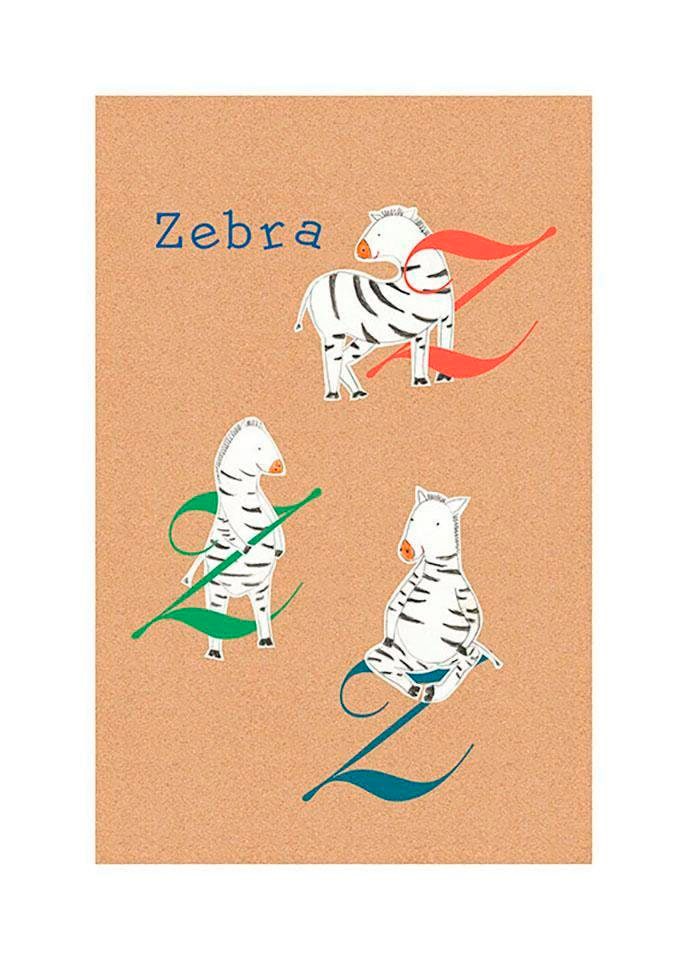 | Buchstaben, Z«, Komar BAUR (1 Poster Animal Kinderzimmer, »ABC Schlafzimmer, Wohnzimmer St.),
