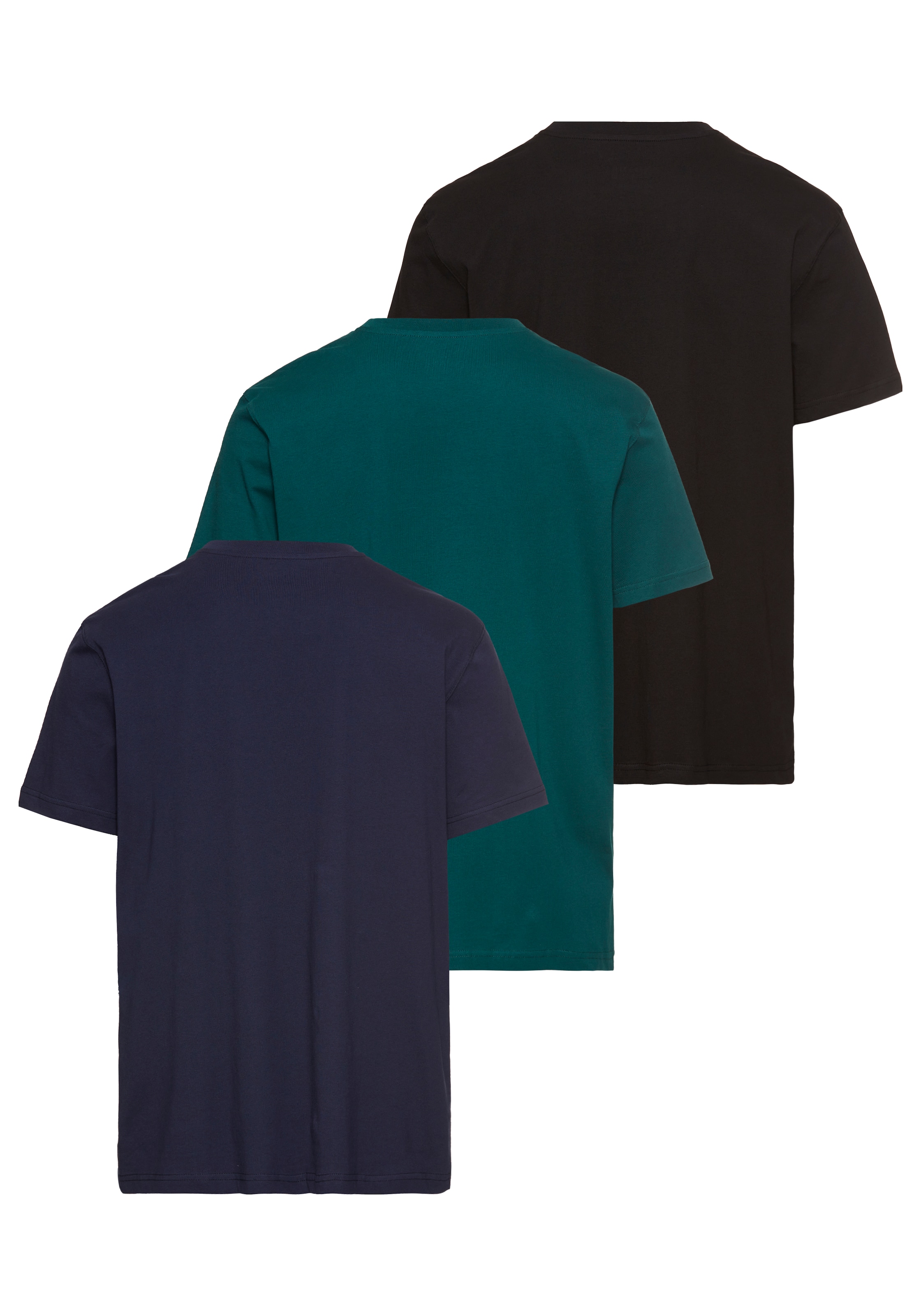Man's World T-Shirt »neue Farben!«, (3er-Pack), Kurzarm, unifarben, Rundhals, aus Baumwolle