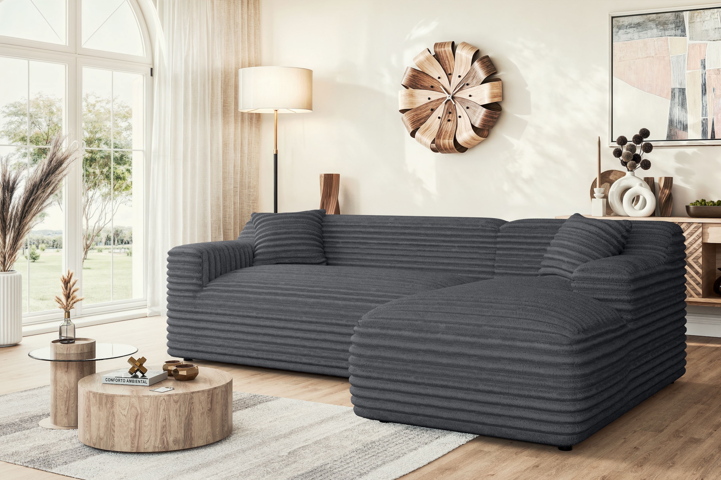 Home affaire Ecksofa "LILLIANA Designsofa, L-Form mit Recamiere rechts/link günstig online kaufen