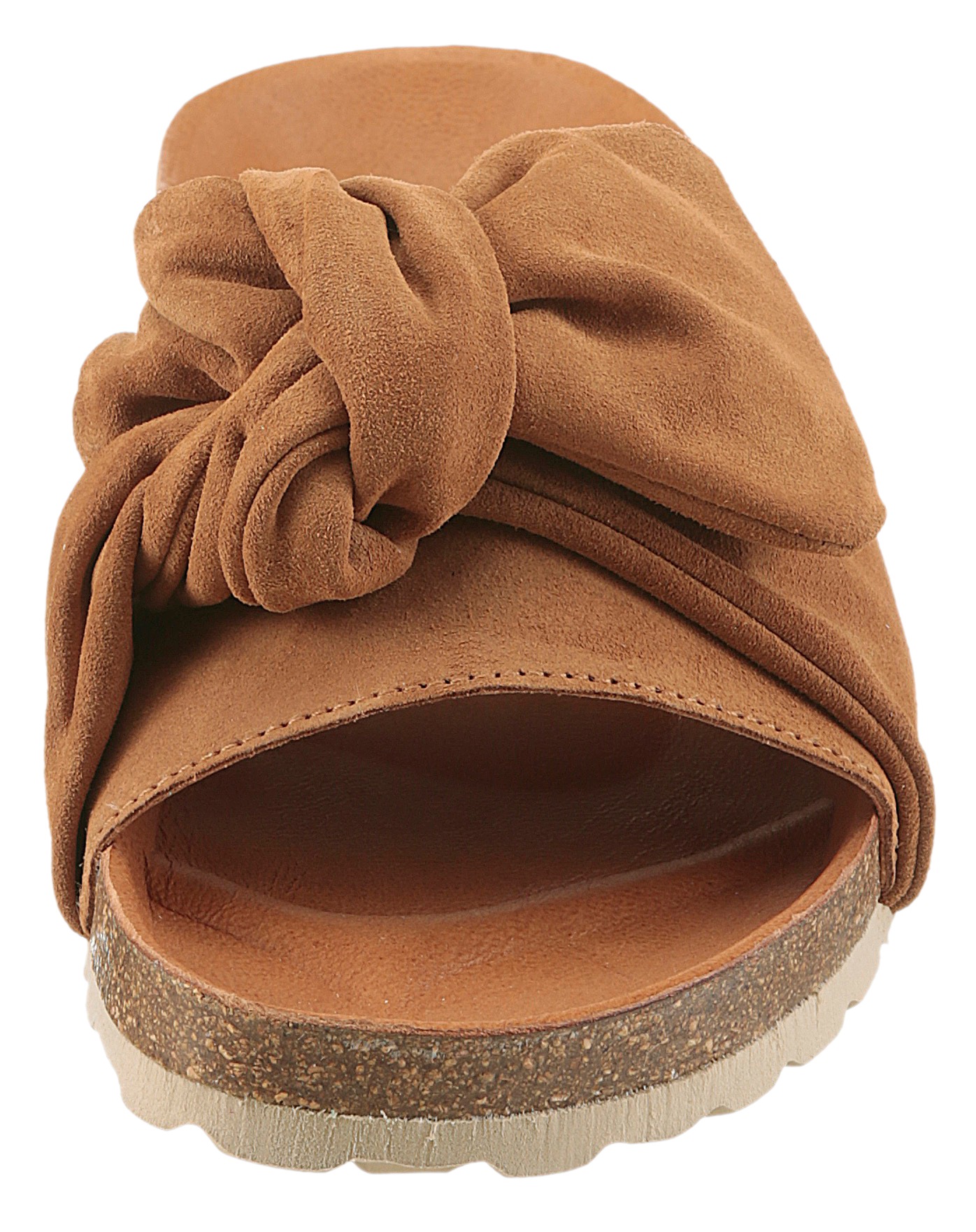 Pantolette VERBENAS "Roxy Roda", Damen, Gr. 36, braun, Veloursleder, Schuhe Pantolette, Sommerschuh, Flat, Pool Slides mit modischer Schlaufe 3