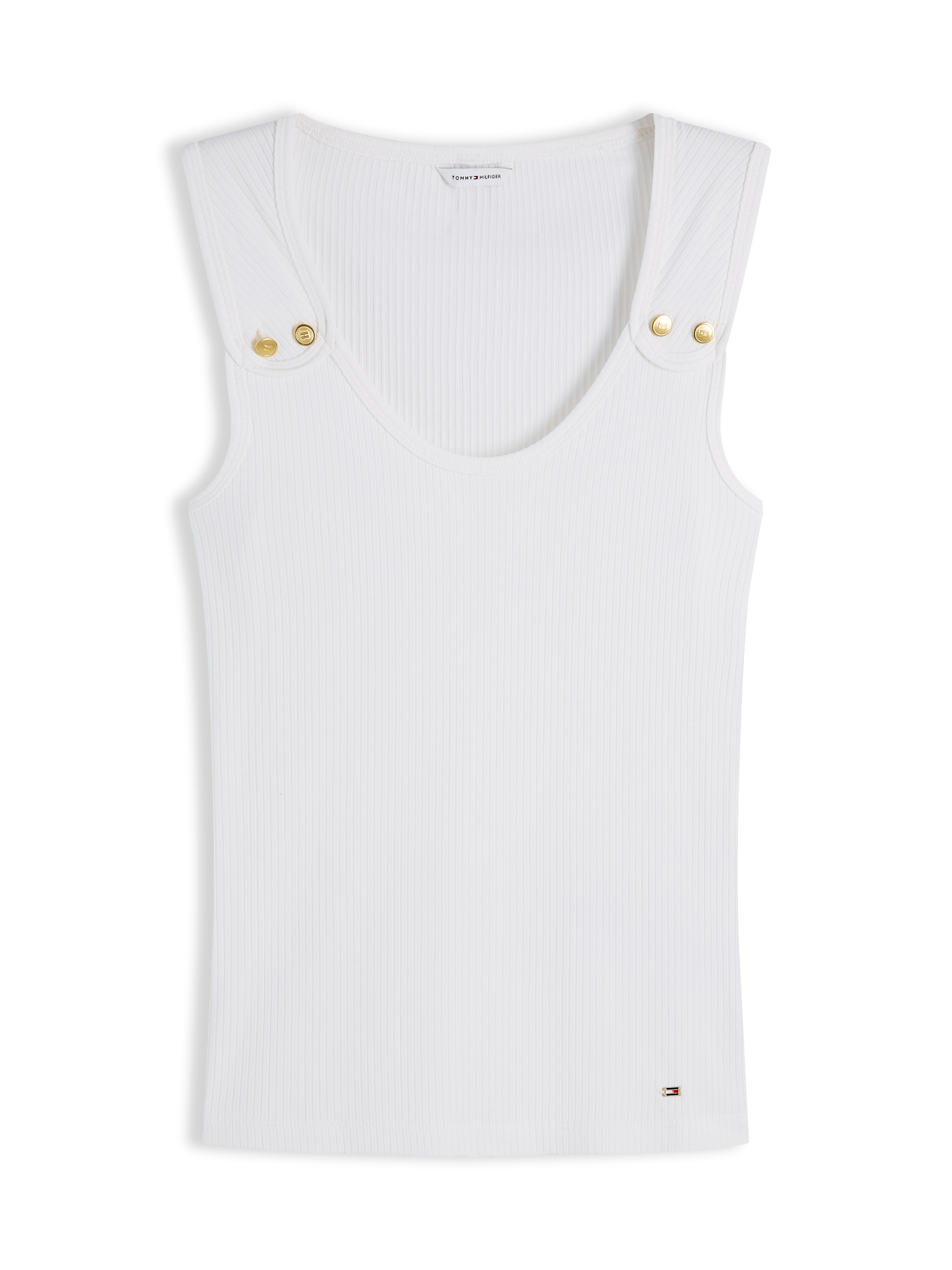 Tommy Hilfiger Tanktop »GOLD BUTTON U-NK TANK« Viskosemischung, goldfarbene Knöpfe