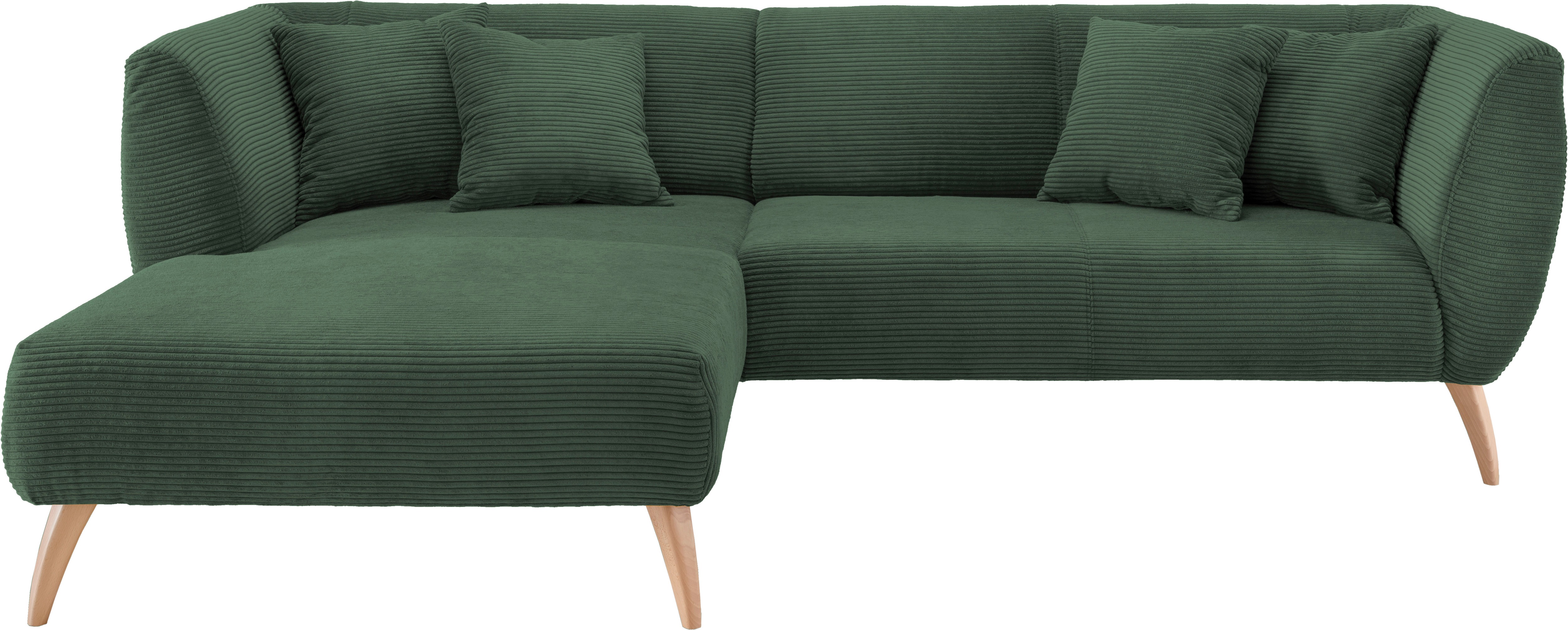 Thumbnail - INOSIGN Ecksofa "Colori Polstermöbel mit zeitlos eleganter Rückenführung. L-Form", Holzfußfarbe wählbar, inkl. 4x Zierki...