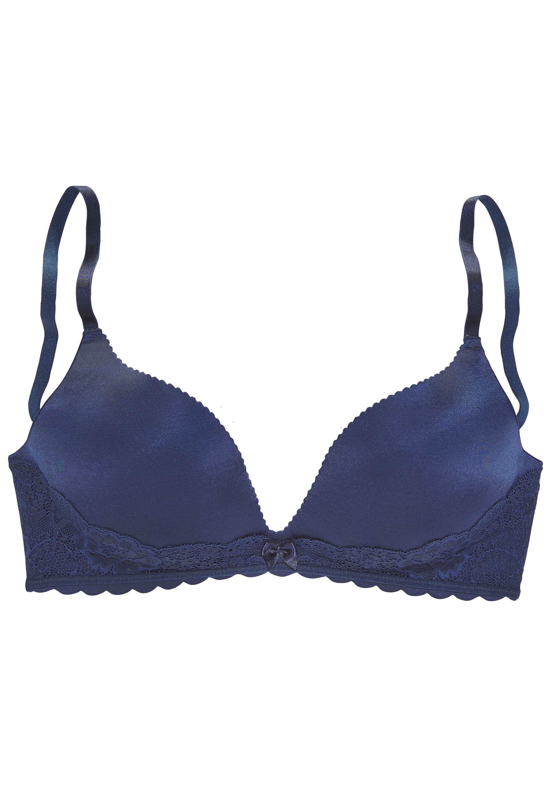 LASCANA Push-up-BH, ohne Bügel, mit extra flachen Kanten und feiner Spitze, Dessous