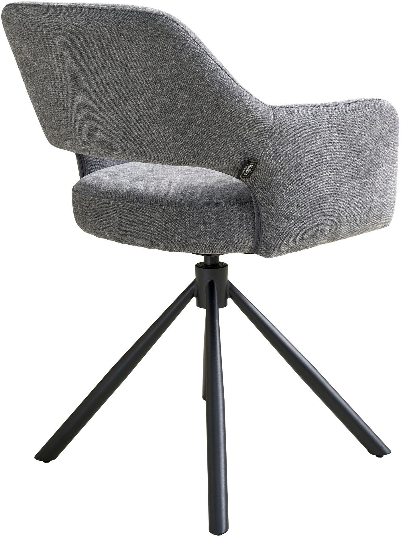 SCHÖNER WOHNEN-Kollektion Esszimmerstuhl »STAVANGER, 360° drehbar mit Rückholfunktion« (Set) 2 Stk.mit Taschenfederkern, Bezug Webstoff, Untergestell pulverbeschichtet