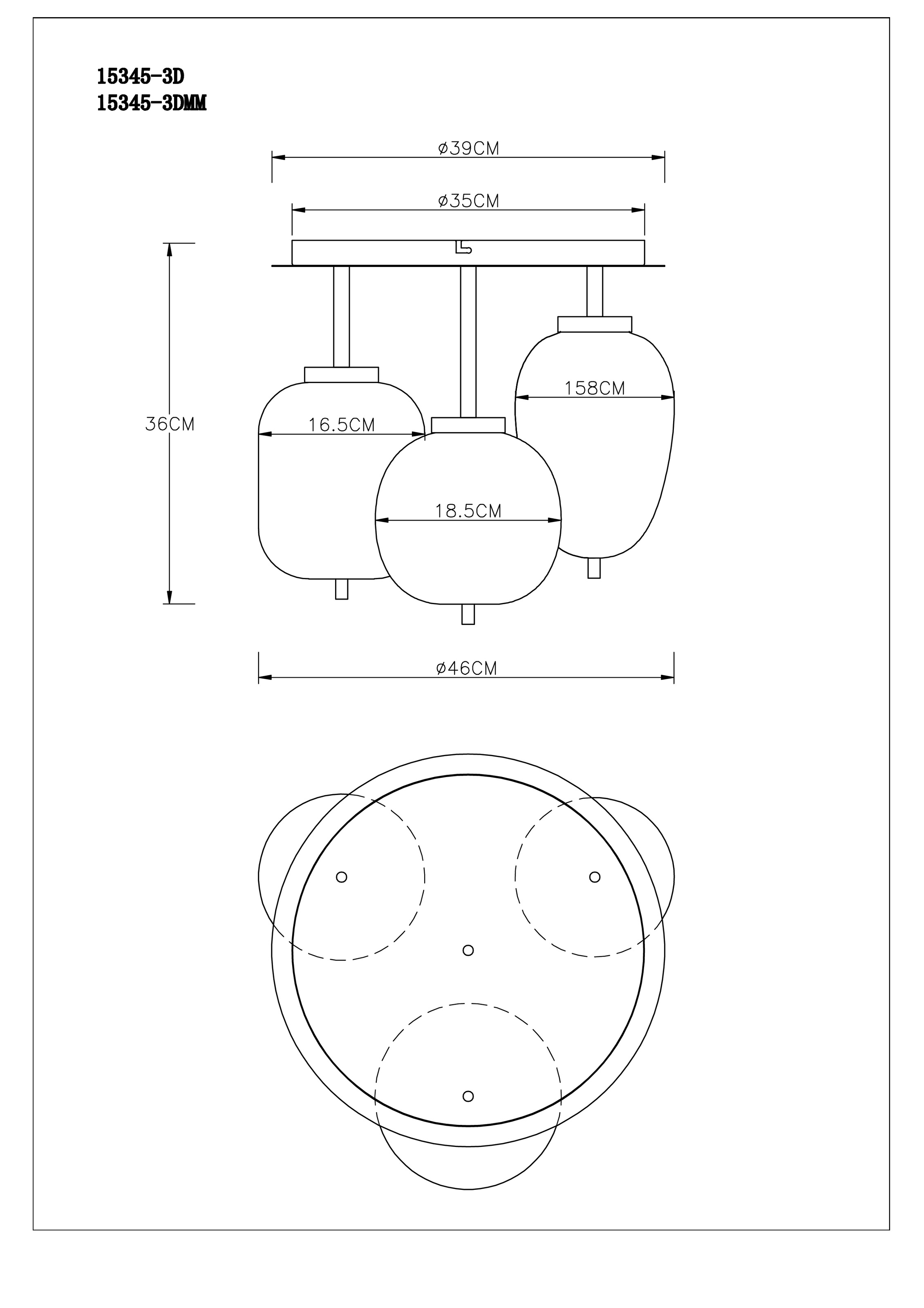 GLOBO LIGHTING Deckenleuchte »BLACKY I« E14 1 Stk. Hängeleuchte Messing matt, Rauchglas, 3 Gläser, E14