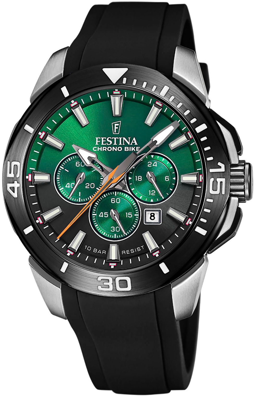 Festina "Chrono Bike" Armbanduhr, Quarzuhr, Herrenuhr, Stoppfunktion, bis 10 bar wasserdicht