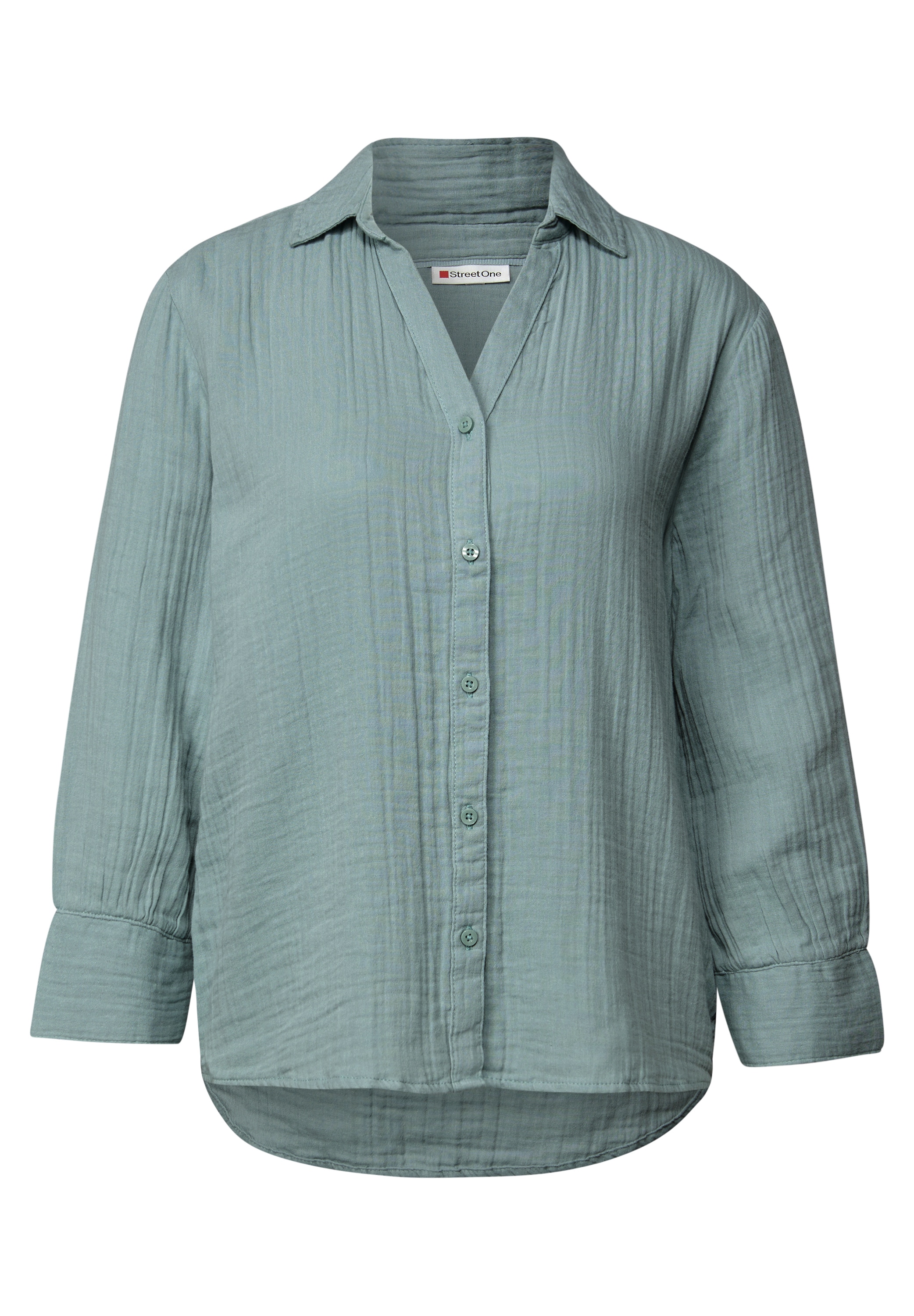 STREET ONE Hemdbluse, aus reiner Baumwolle
