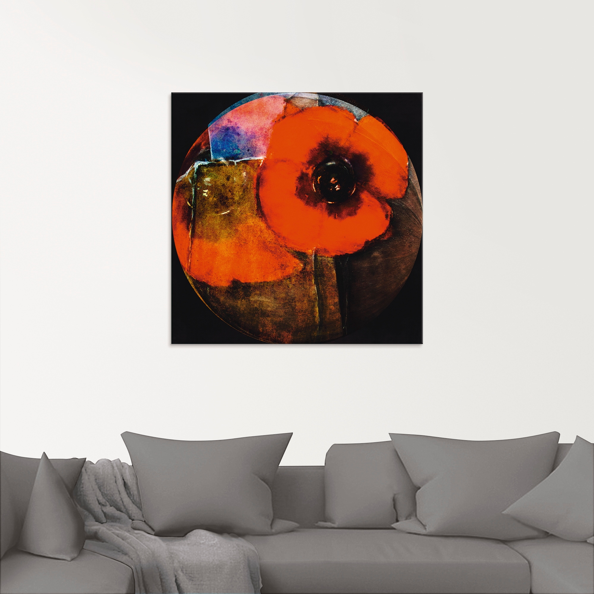 Artland Glasbild »Roter Mohn - abstrakt«, Blumen, (1 St.), in verschiedenen Größen