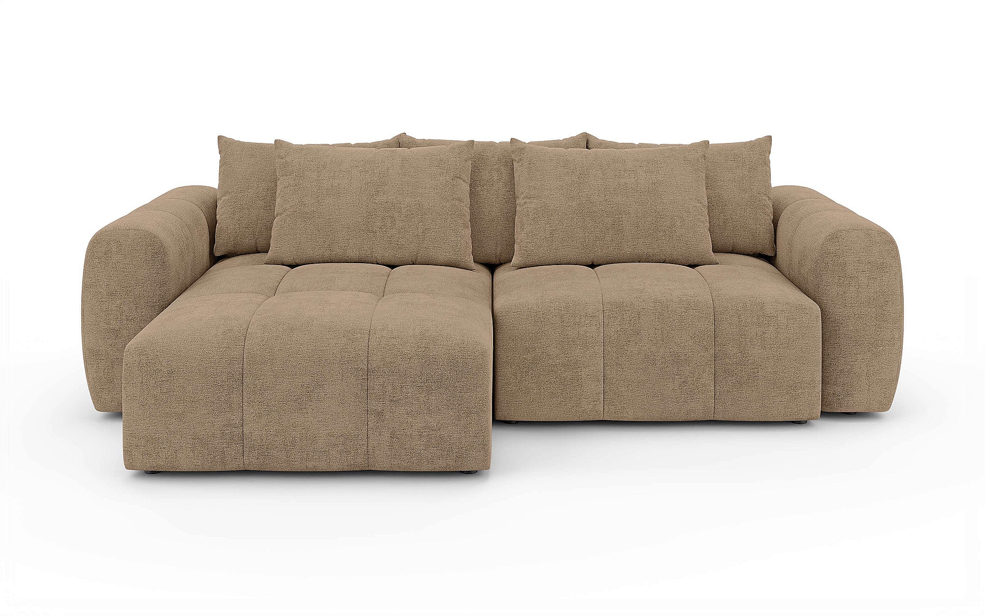 OTTO home Ecksofa »AVVELLA Schlafsofa, Bettkasten, komfortables Sitzgefühl, Breite 256cm« Liegefläche 135x200cm, Bettkasten, mit Rückenkissen, moderne Steppung