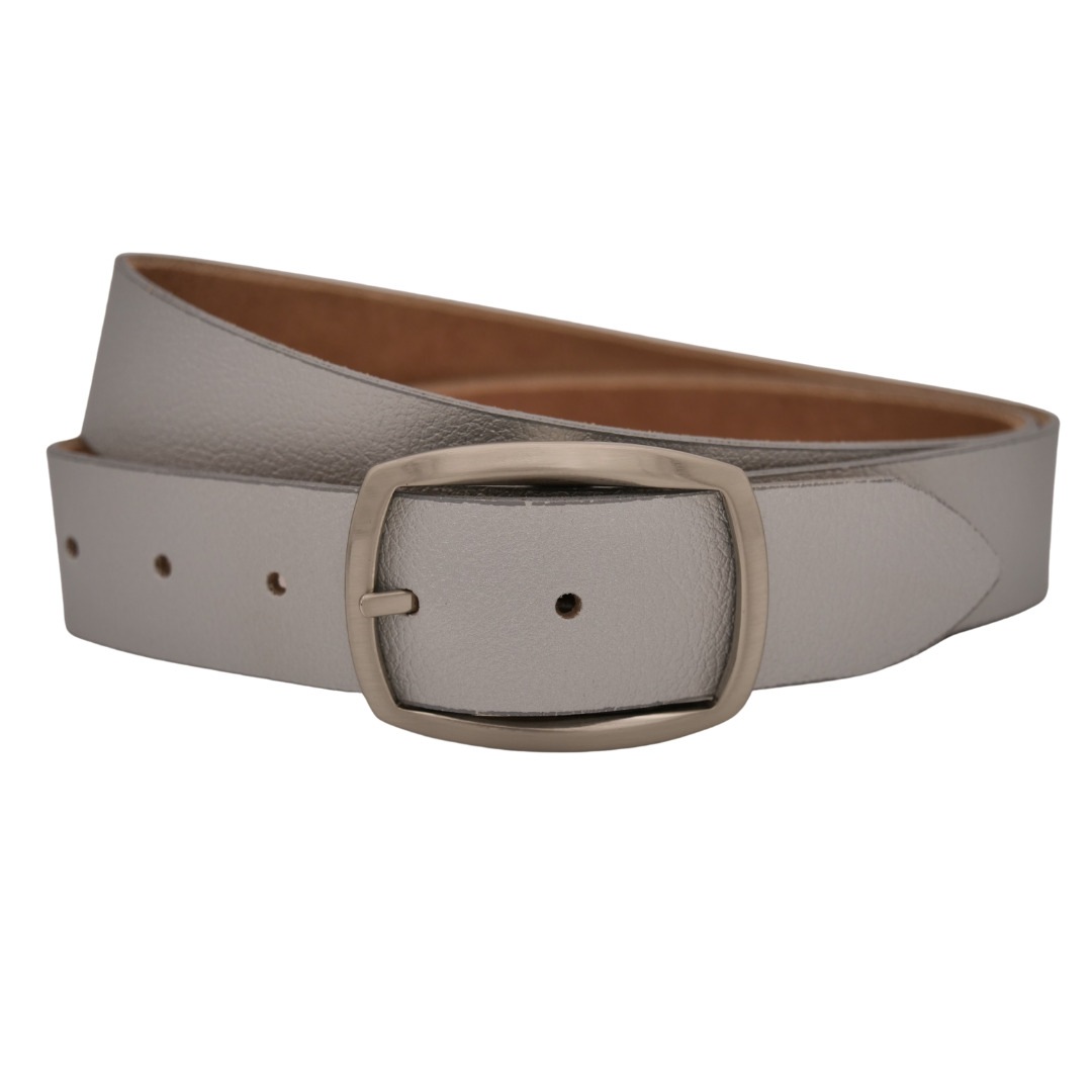 ANNAMATONI Damen Ledergürtel "AnnaMatoni Ledergürtel Lui Ledergürtel Lui", silber, Gr. 90, 100% Leder, Gürtel