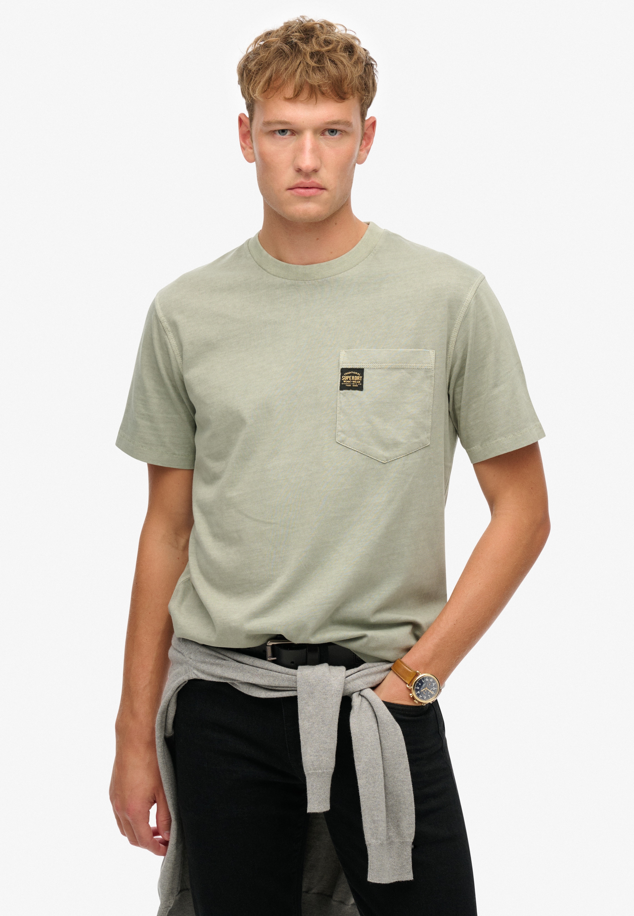 Superdry Rundhalsshirt »CONTRAST STITCH POCKET T-SHIRT«