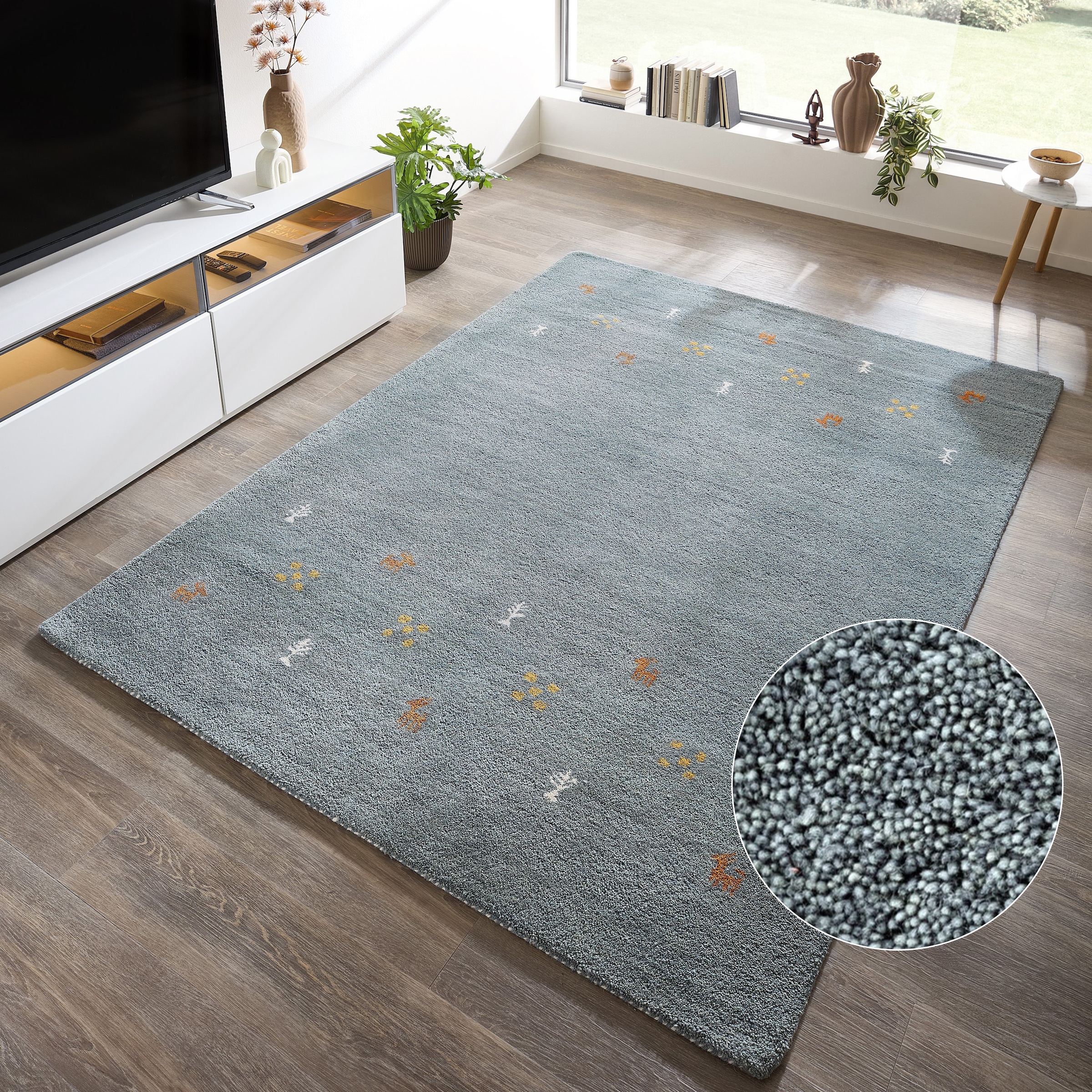 THEKO Wollteppich "Gabbeh Motiv, Handgefertigt, Teppich, Tiermotiv, reine W günstig online kaufen