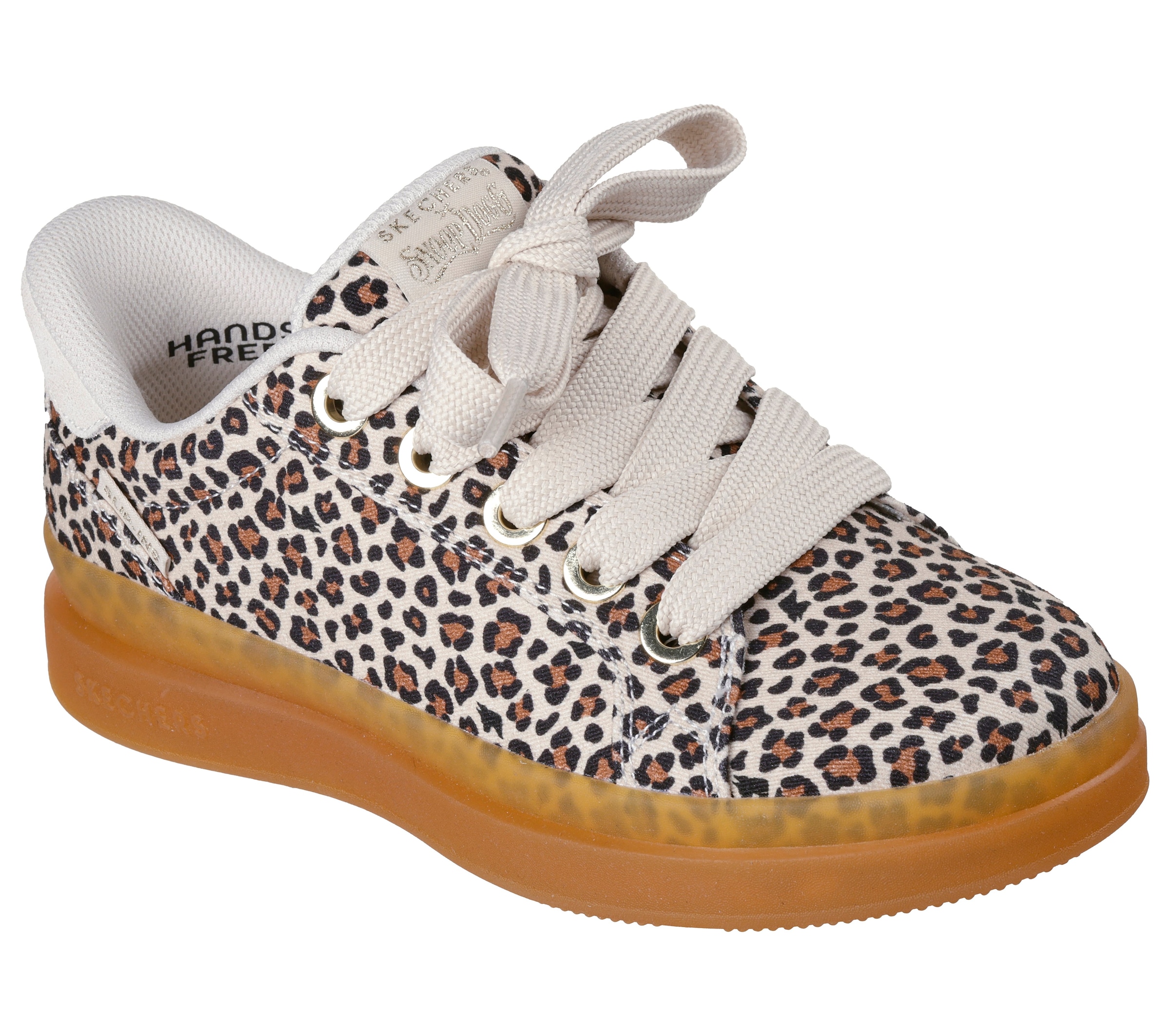 Skechers Sneaker »COURTSIDE-NATURE GIRLZ«  Basket-Sneaker, Schnürschuh mit Slip-Ins Funktion, Leo-Optik