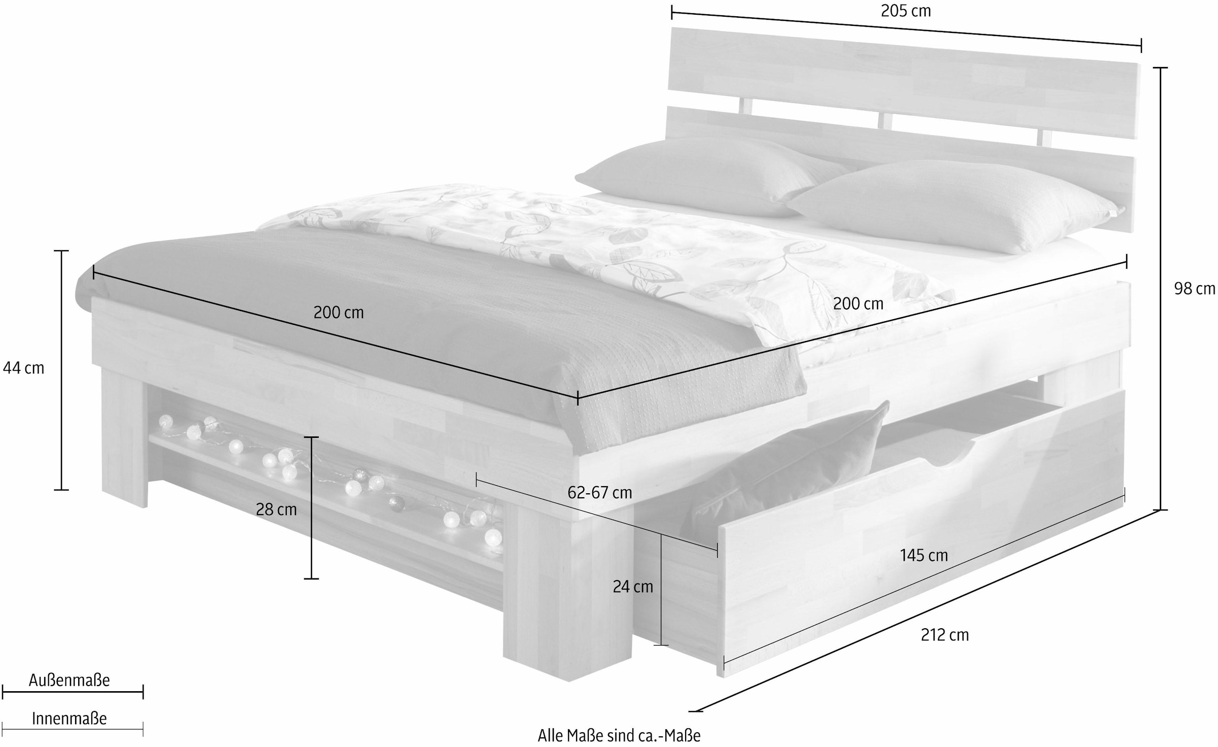 Home affaire Stauraumbett »Triest«, aus FSC-zertifizierter massive Buche