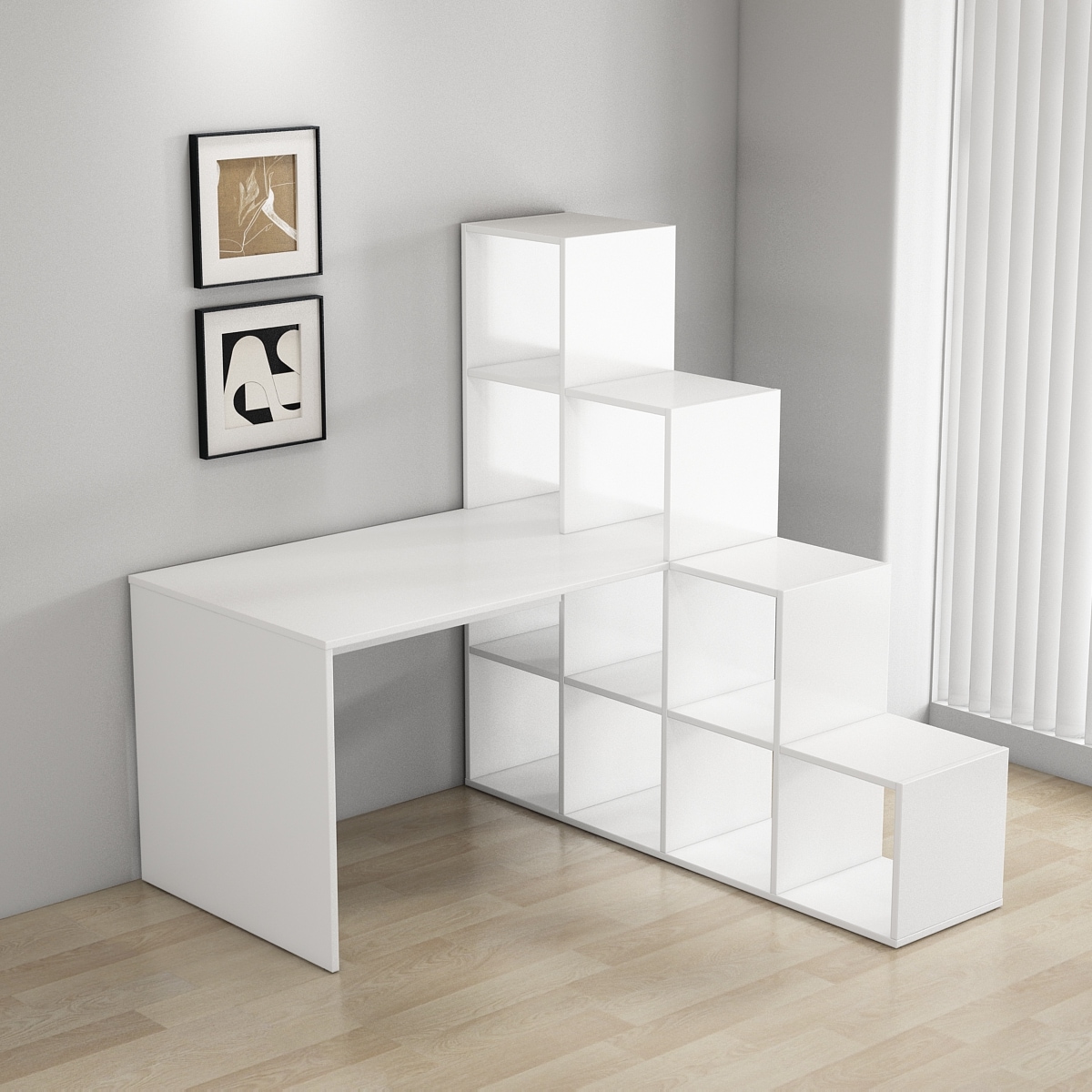 OTTO home Regal-Schreibtisch »Ciela«, flexible Aufstellmöglichkeiten, wechselseitig montierbar, viel Staur.