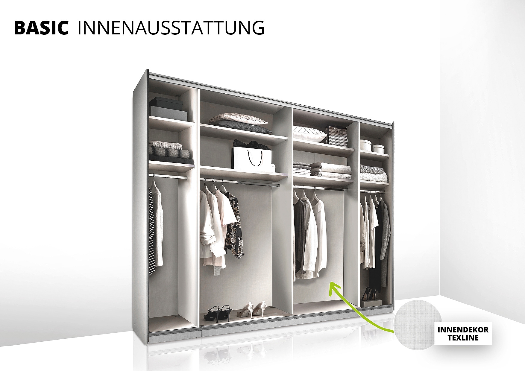 STAUD Schwebetürenschrank »Sonett 220, Made in Germany«, mit vier verschiedenen Ausstattungsvarianten