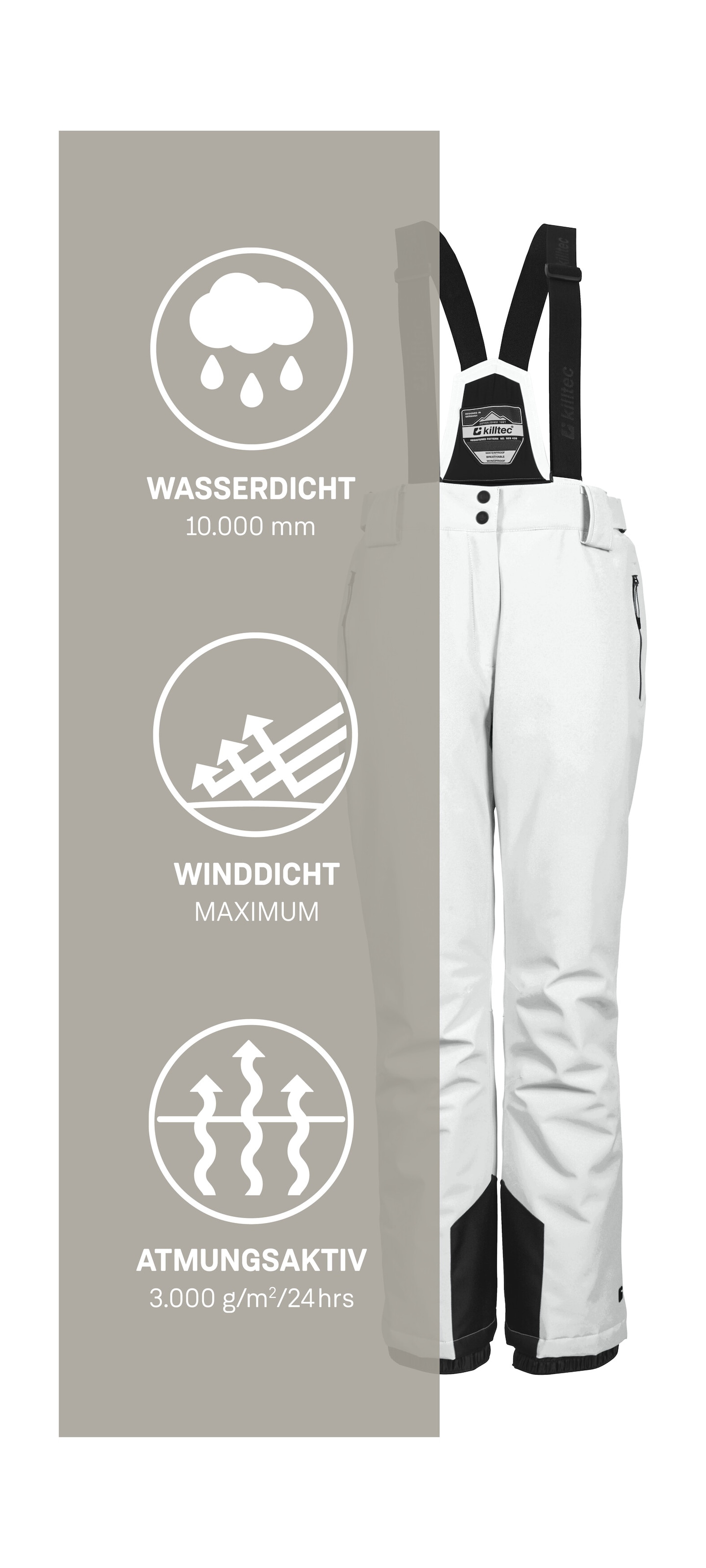 Killtec Skihose »KSW 249 WMN SKI PNTS«  Wind- und wasserdicht, verstellbare Träger, PFAs-frei imprägniert