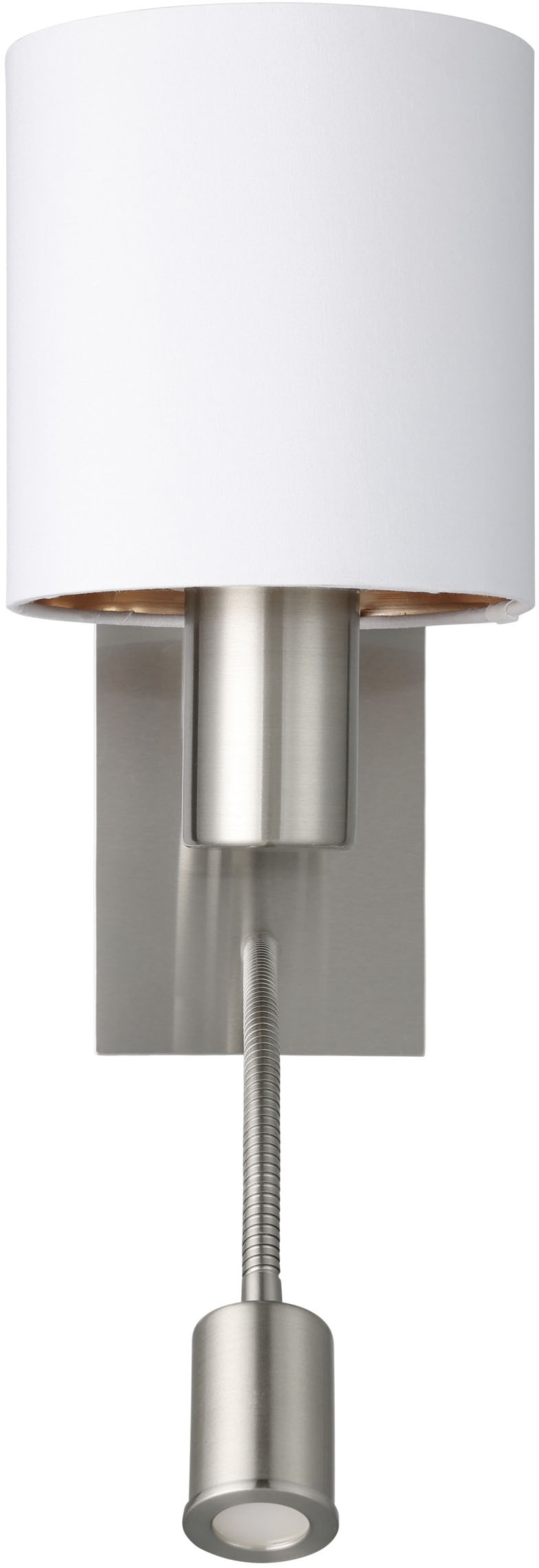 EGLO Wandleuchte »PASTERI Wandlampe - Stahl - E27;LED - 1X40W;1X3,8W - IP20« E27 1 Stk. Warmweiß Wandstrahler, Wandspot, Wohnzimmer, Schlafzimmer, L15 x H38 x AL19,5cm