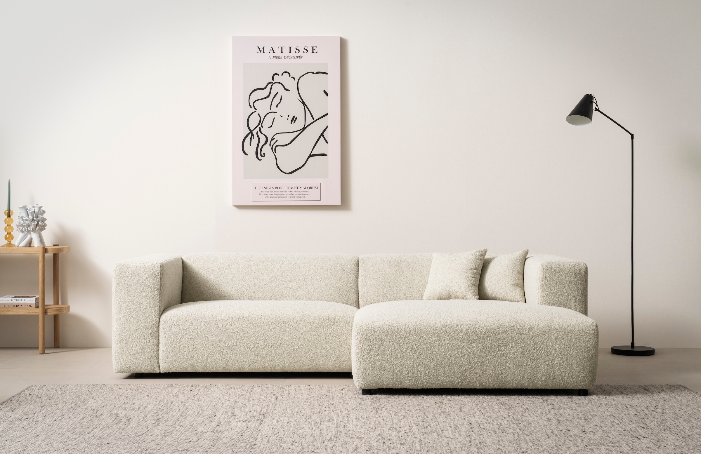 Home affaire Ecksofa "BAKELS, L-Form in Cord oder Boucle-Stoff, moderne Cou günstig online kaufen