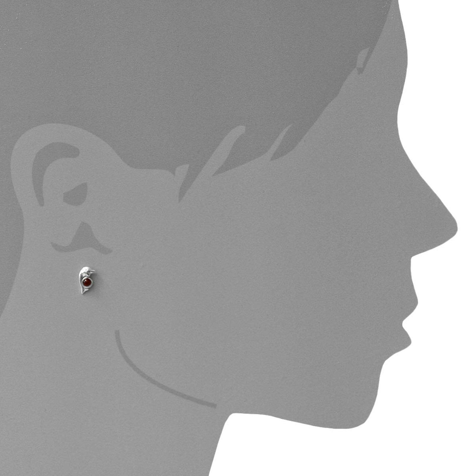 OSTSEE-SCHMUCK Paar Ohrstecker »- Delphin - Silber 925/000 - Bernstein«