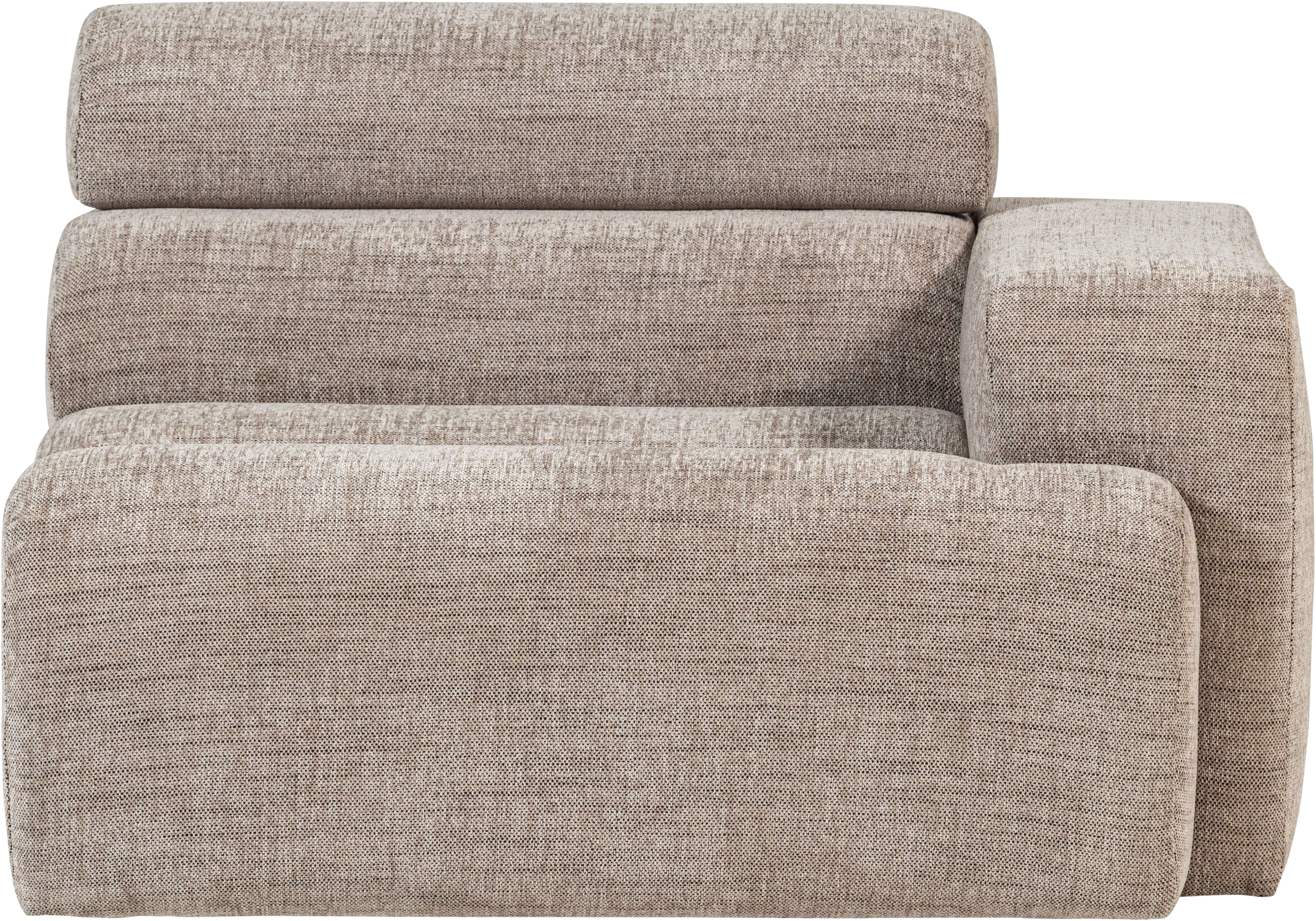 WOOOD Sessel "Novi mit Bezug und verstellbarer Nackenstütze B 109 x T 113 x H 86 cm" Tragkraft 120 kg, Vasa-Melange, Kliksystem für Elementen-Kombination