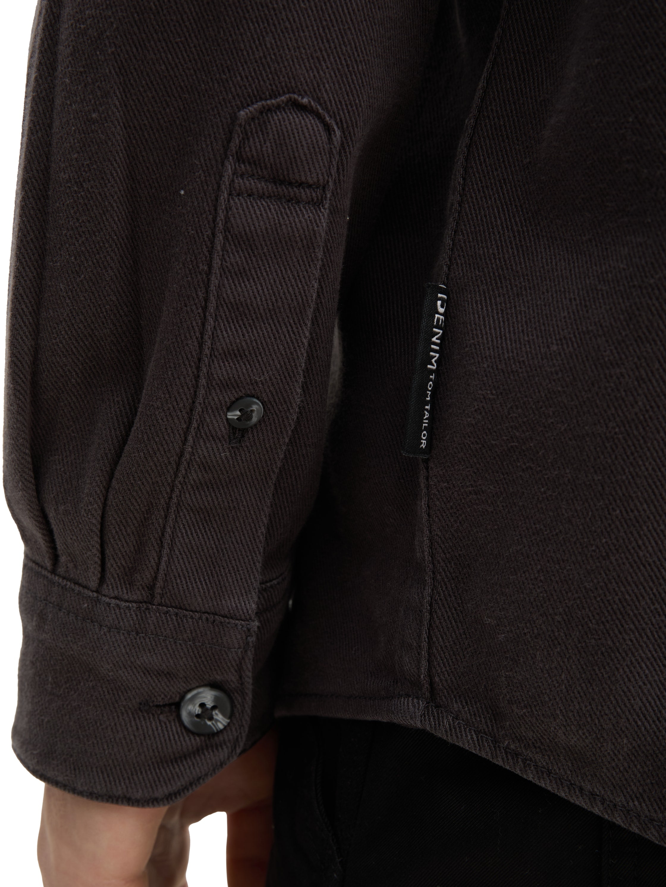 TOM TAILOR Denim Langarmhemd, mit Brusttasche, aus reiner Baumwolle