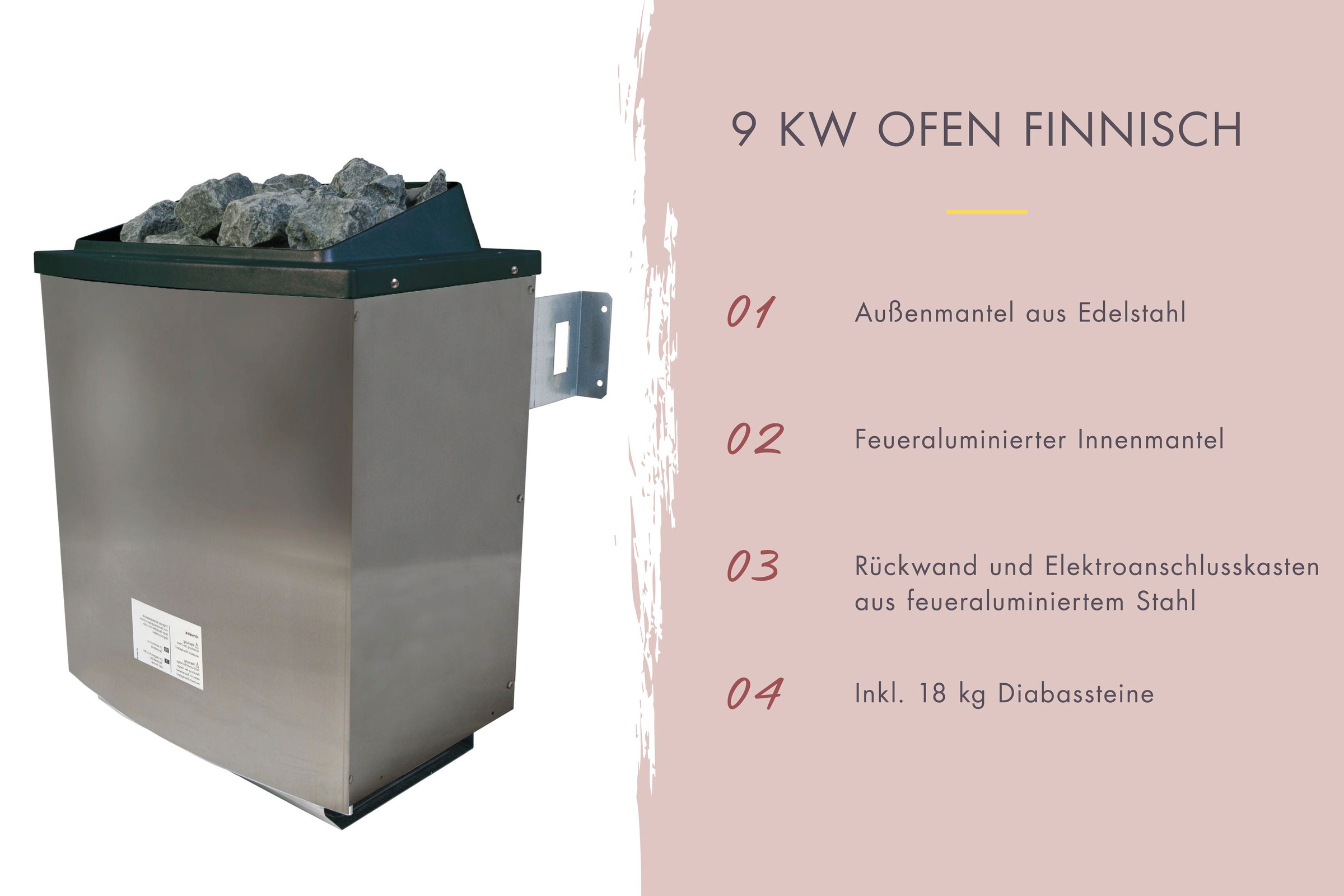 Karibu Saunahaus »Tammo 1B«, Ofen 9 kW ext. Strg.