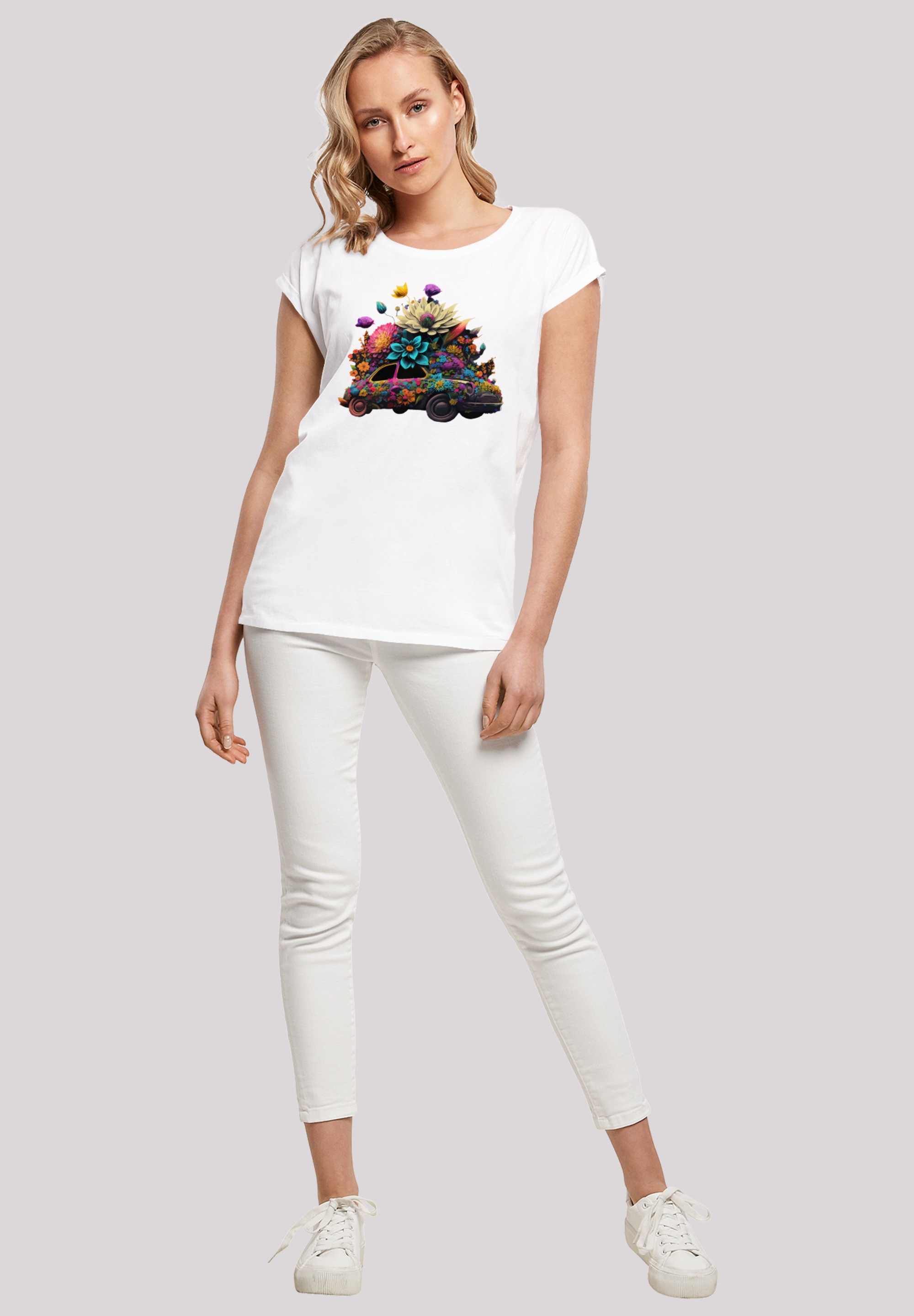 F4NT4STIC T-Shirt »Blumen Auto Tee«, Print