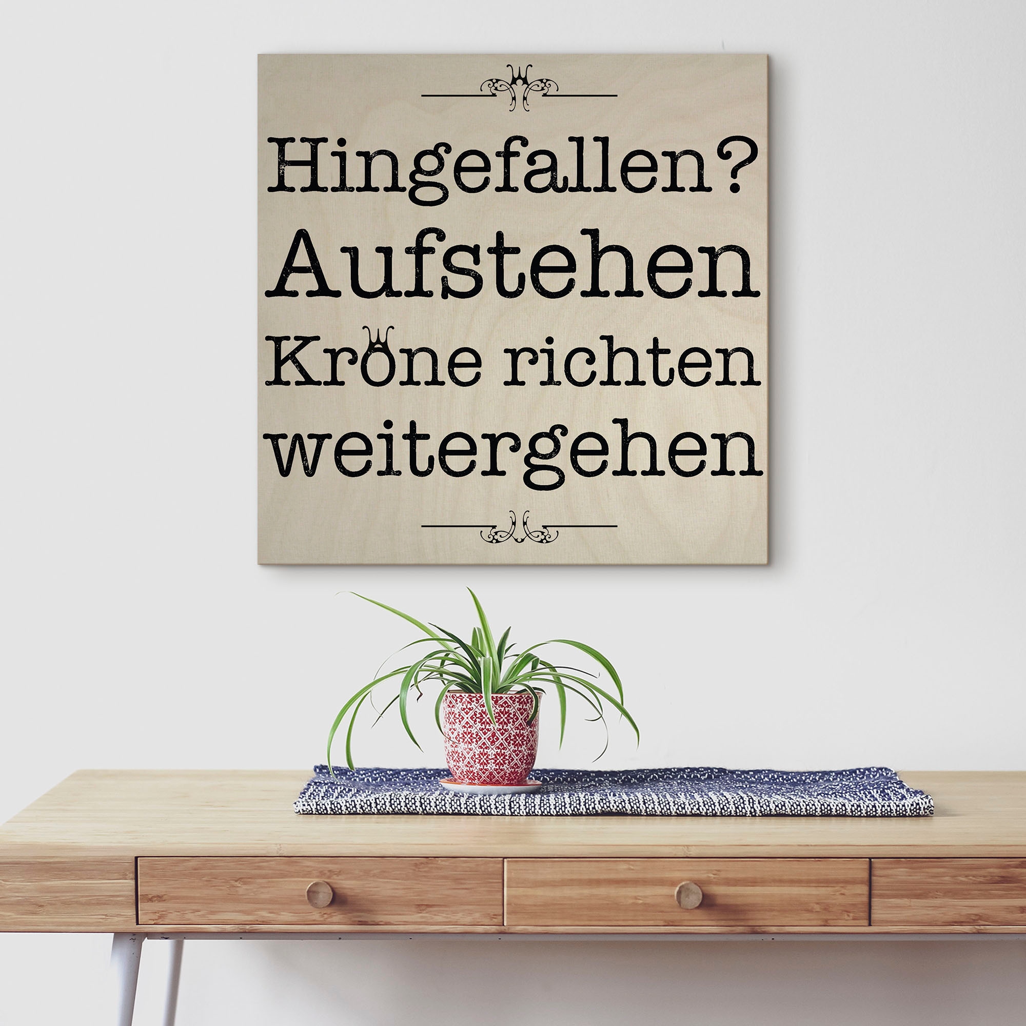 Artland Holzbild »Hinfallen & Aufstehen«, Sprüche & Texte, (1 St