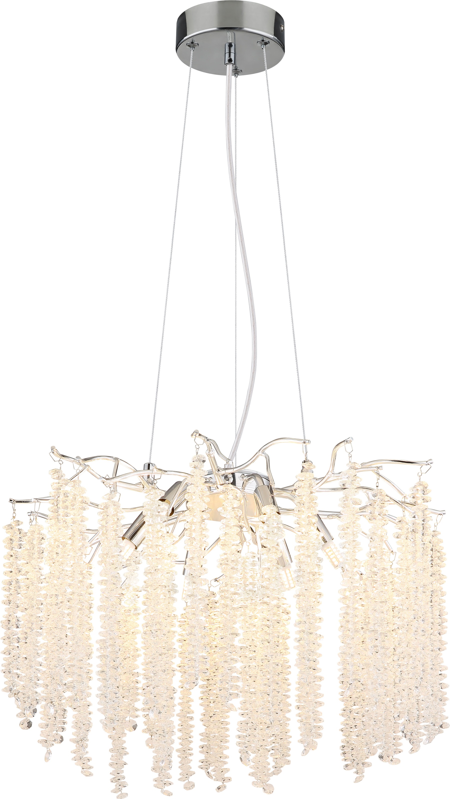 GLOBO LIGHTING Hängeleuchte »LAVERNE« G9 1 Stk. Kristall Luster chrom, G9 Fassung, luxuriös, höhenverstellbar