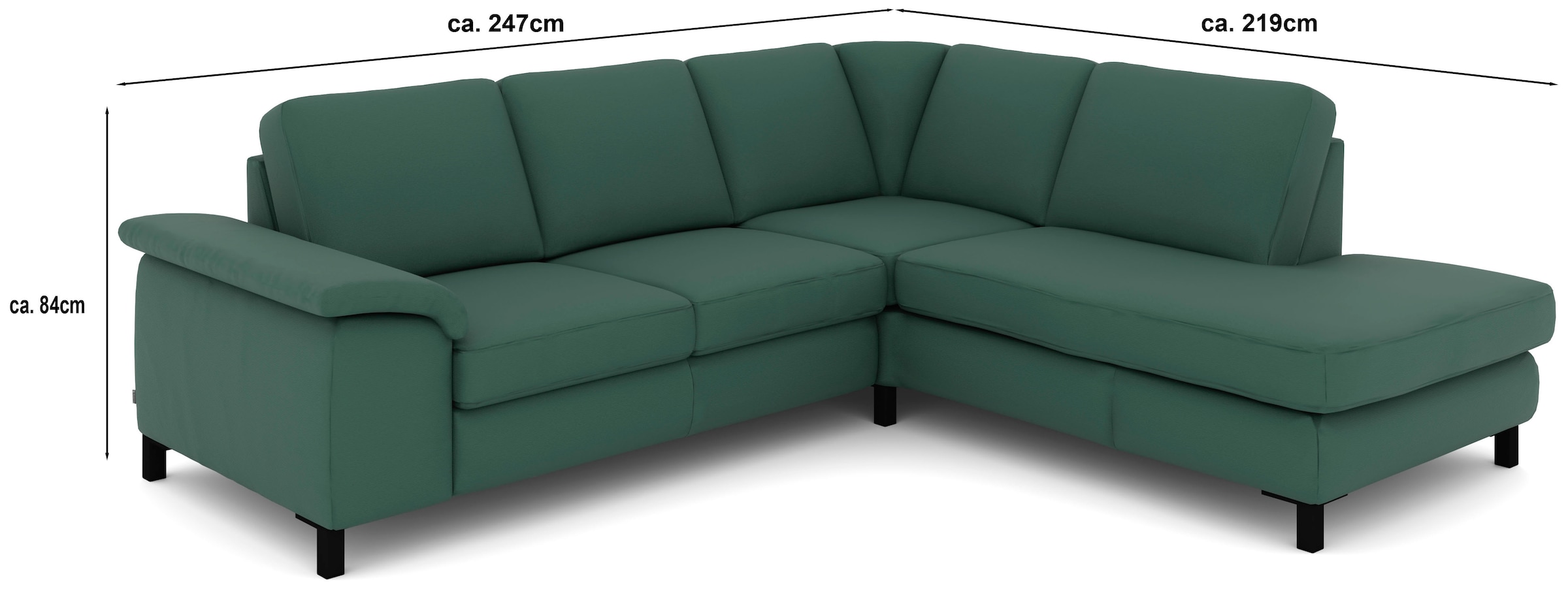 Musterring Ecksofa »MR365« Mit gerundeter 29 cm Armlehne, wahlweise in 3 Materialien,247 x 219 cm