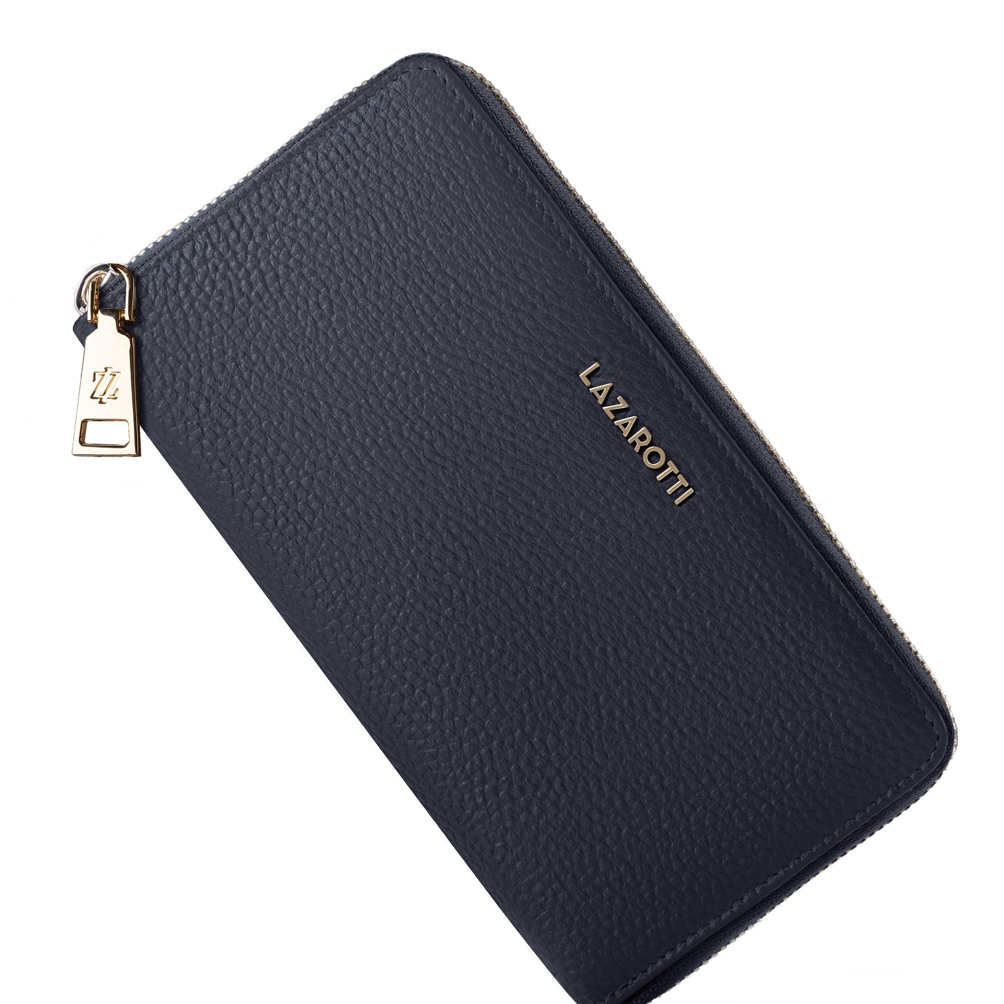 Lazarotti Geldbörse »Bologna Leather XL Zip-Around Geldbörse Leder 19 cm«