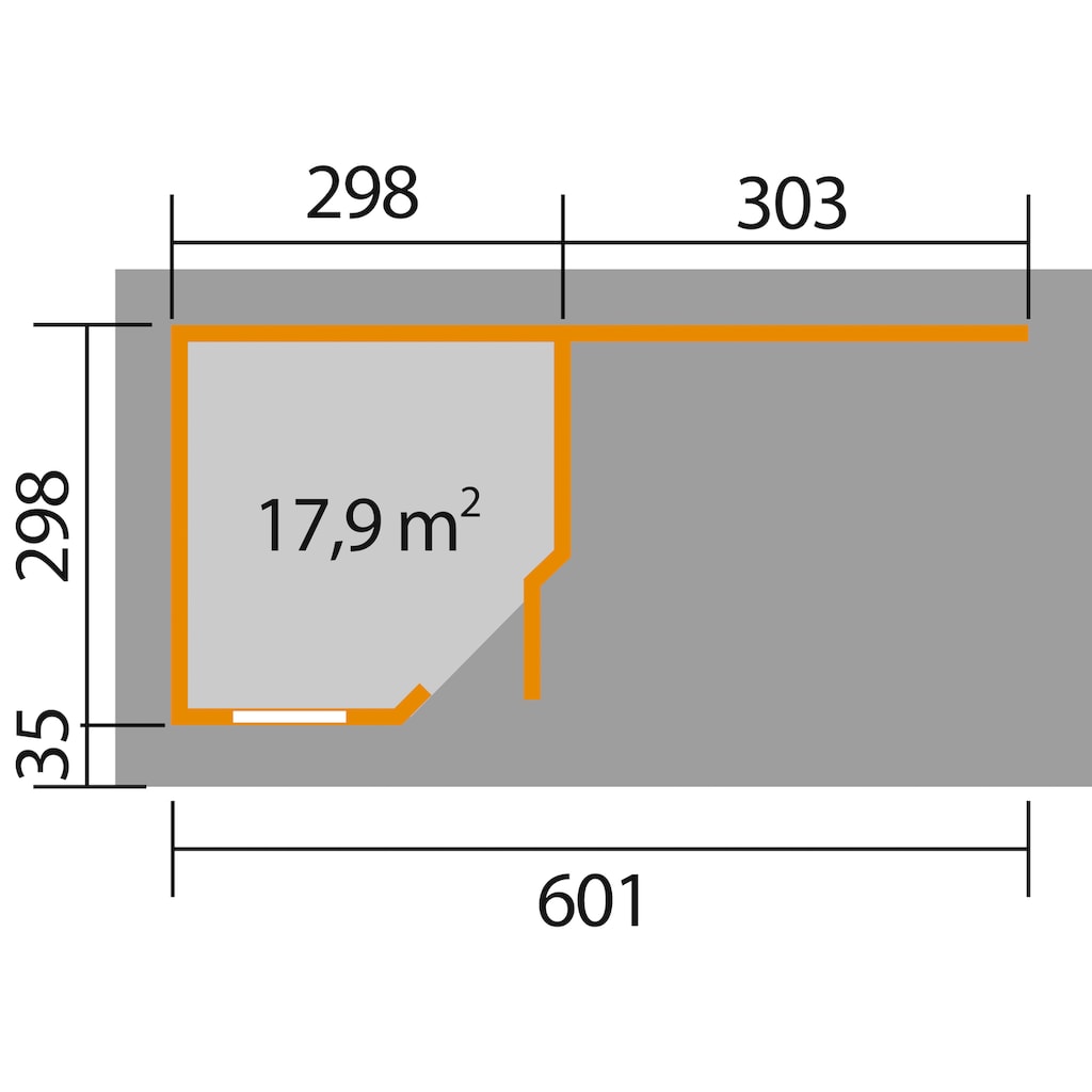 weka Gartenhaus »Designhaus 213B Gr.2«, (Set)