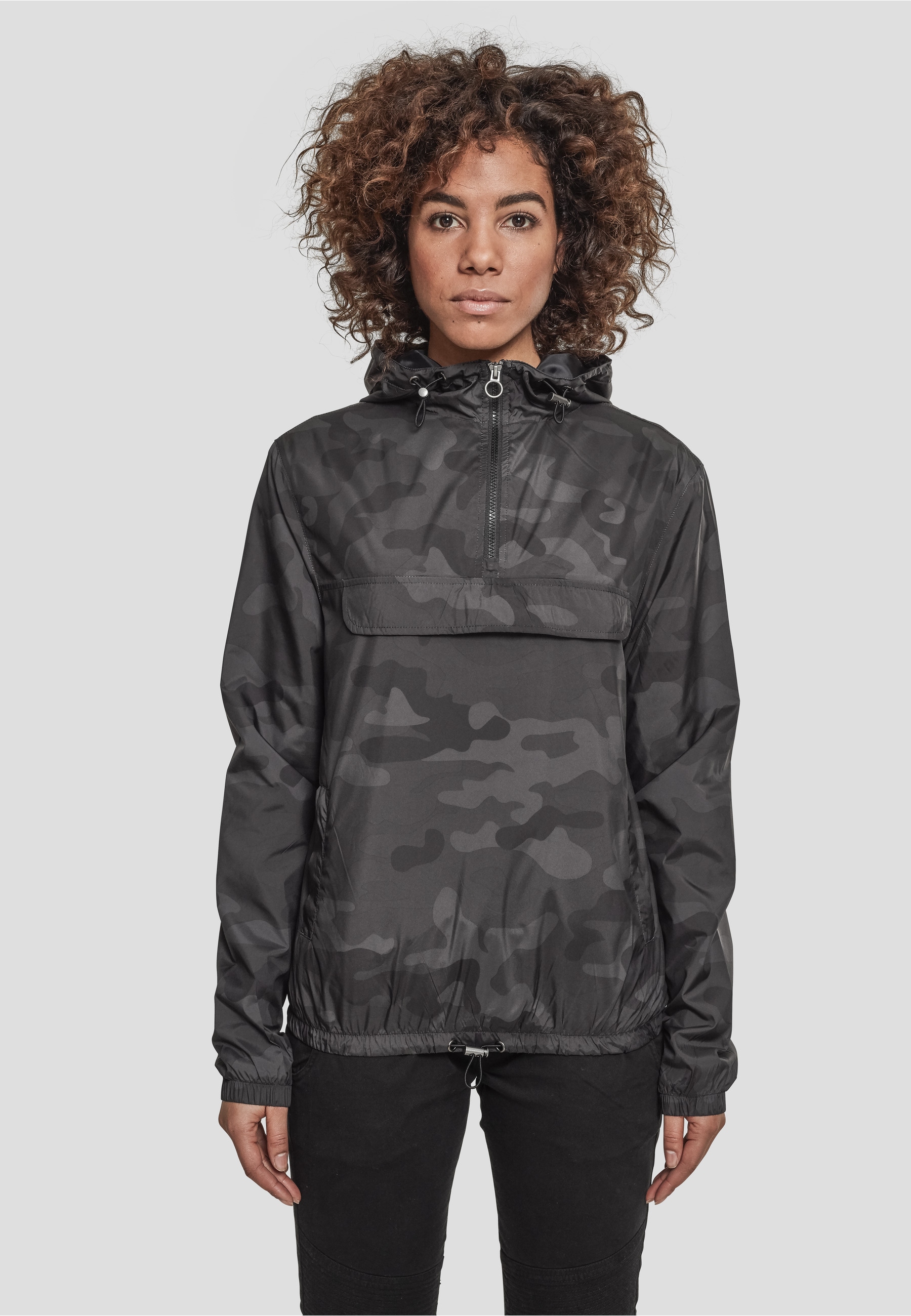 URBAN CLASSICS Outdoorjacke »Urban Classics Damen Ladies Camo Pull Over Jacket« 1 Stk. tlg. mit Kapuze